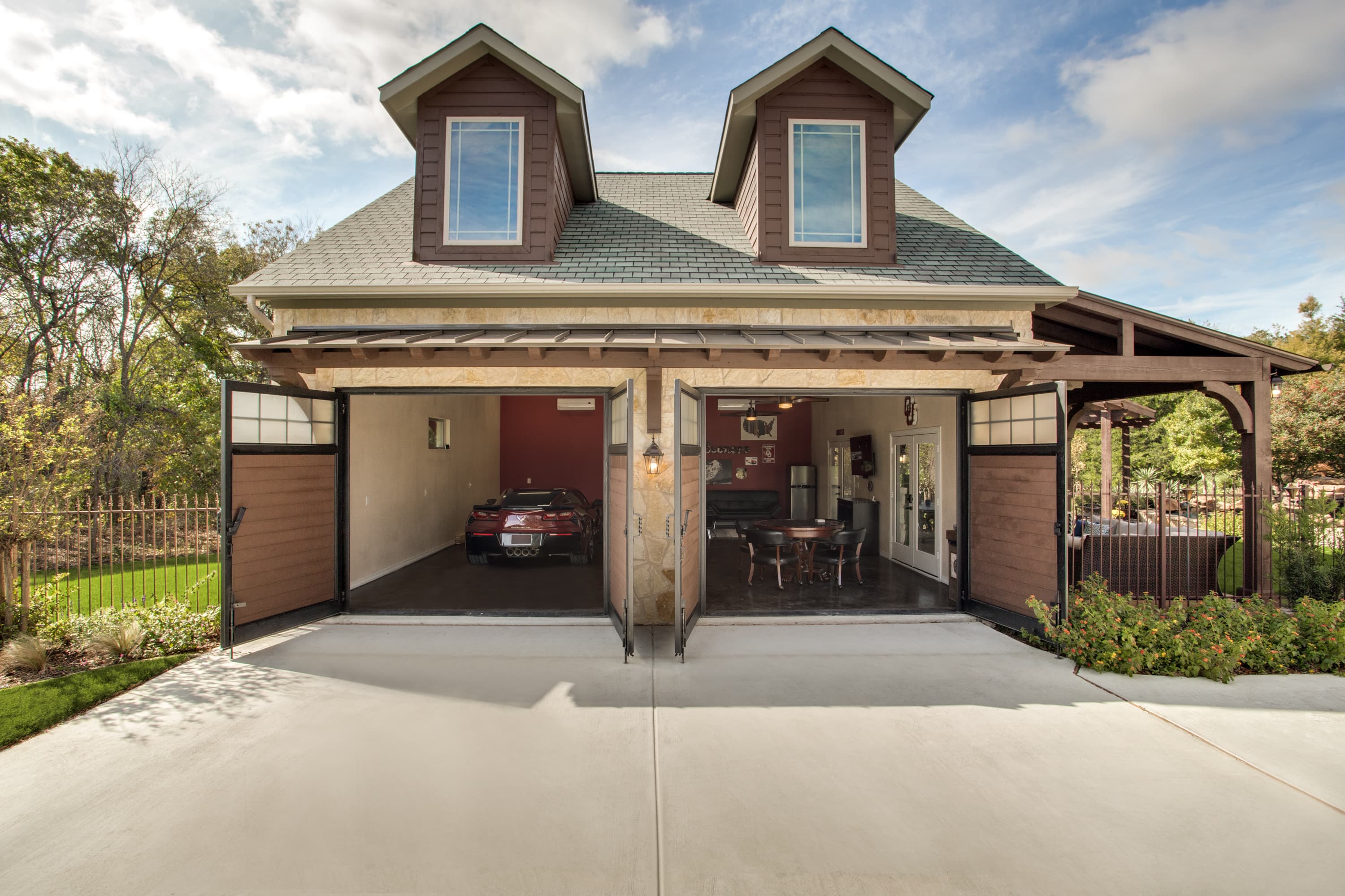 luxury man cave garage construction