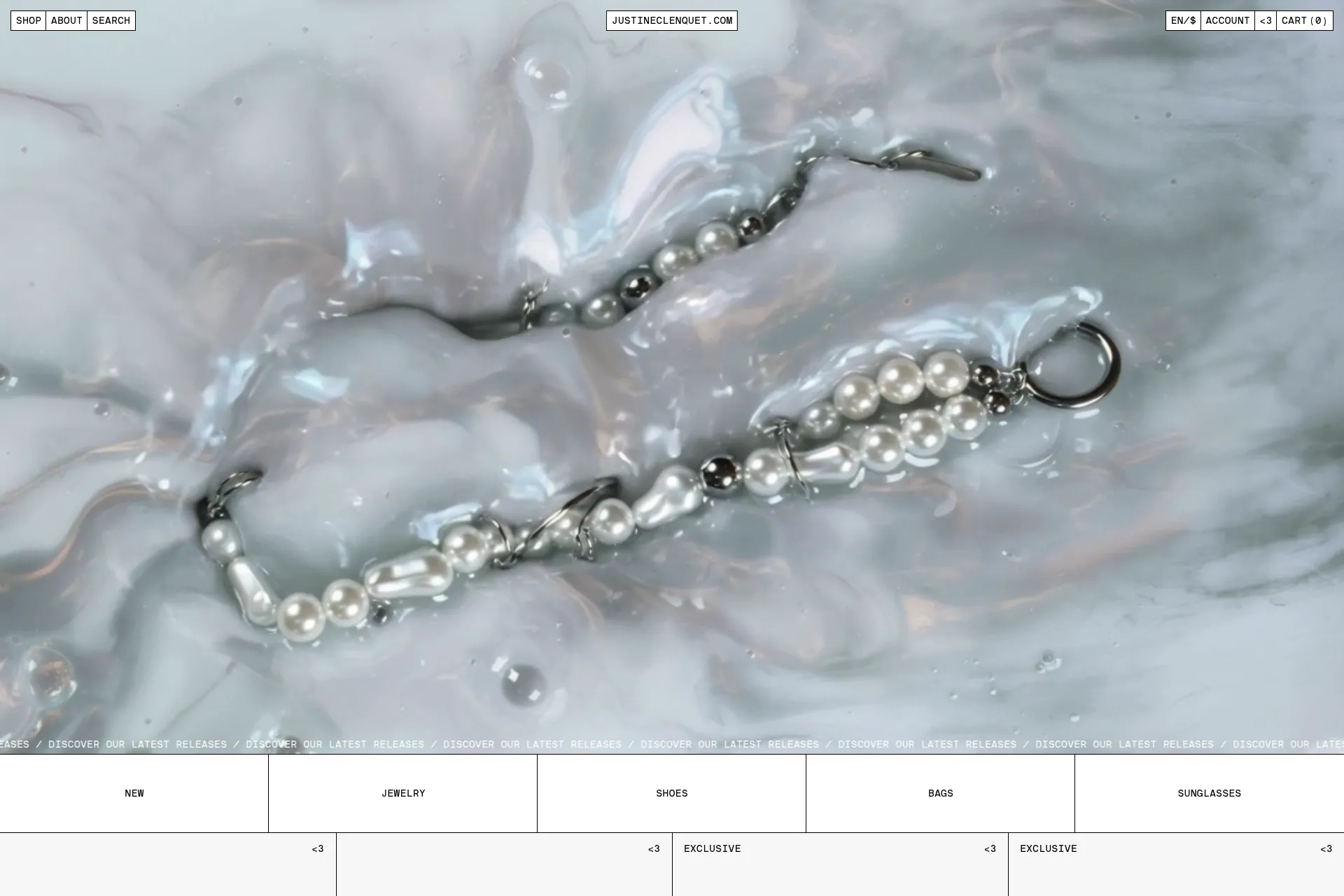 Screenshot of Justine Clenquet website
