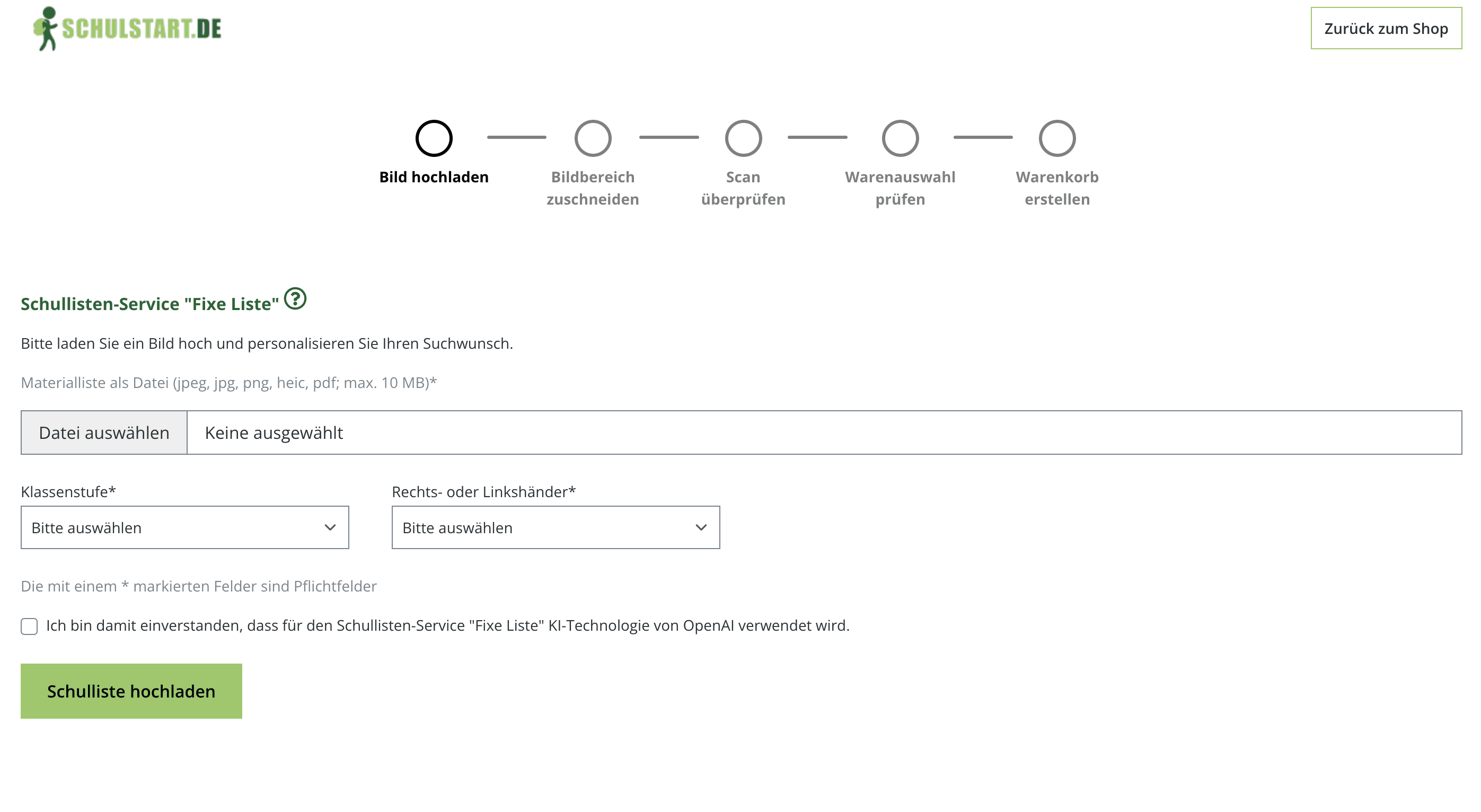 Shopware Projekt Schulstart.de Checkout-Seite von der Shopware Agentur enno.dev – E-commerce Chackout site Lösungen