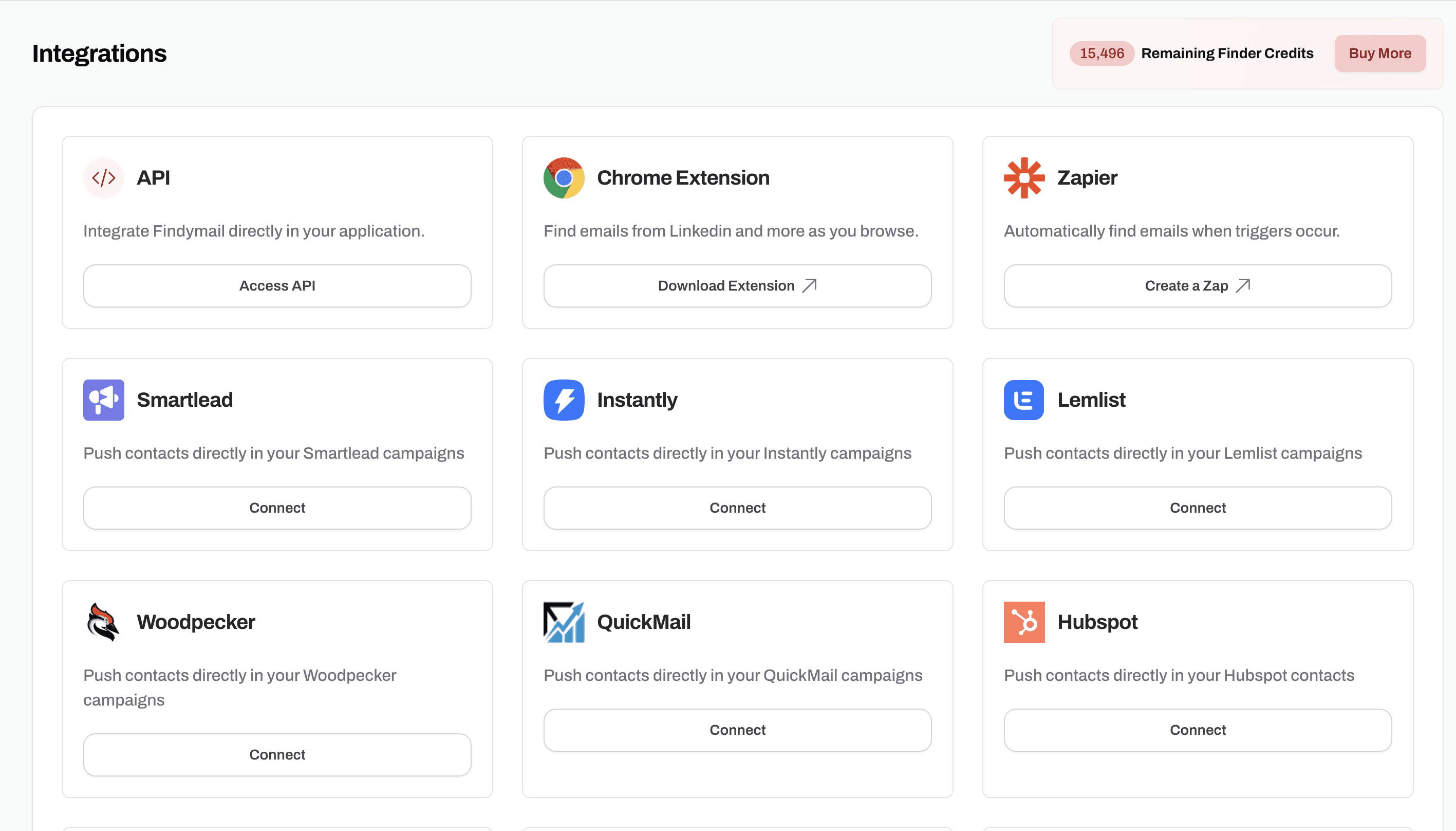 Findymail Review Integrations