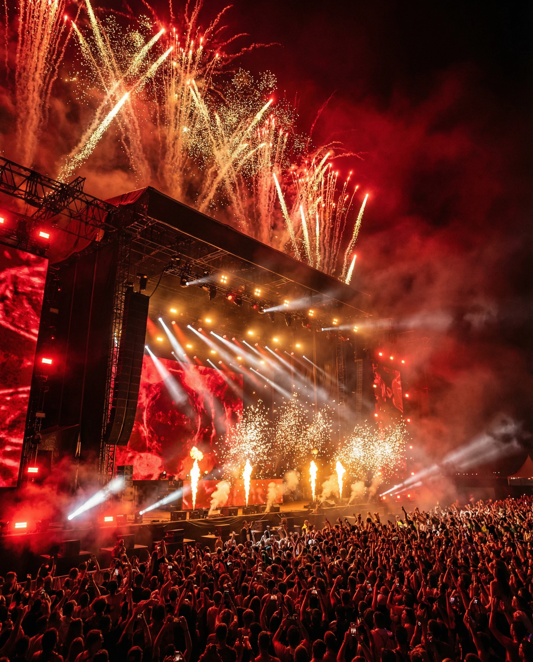 Portrait of a woman with digital abstract effects and color overlays