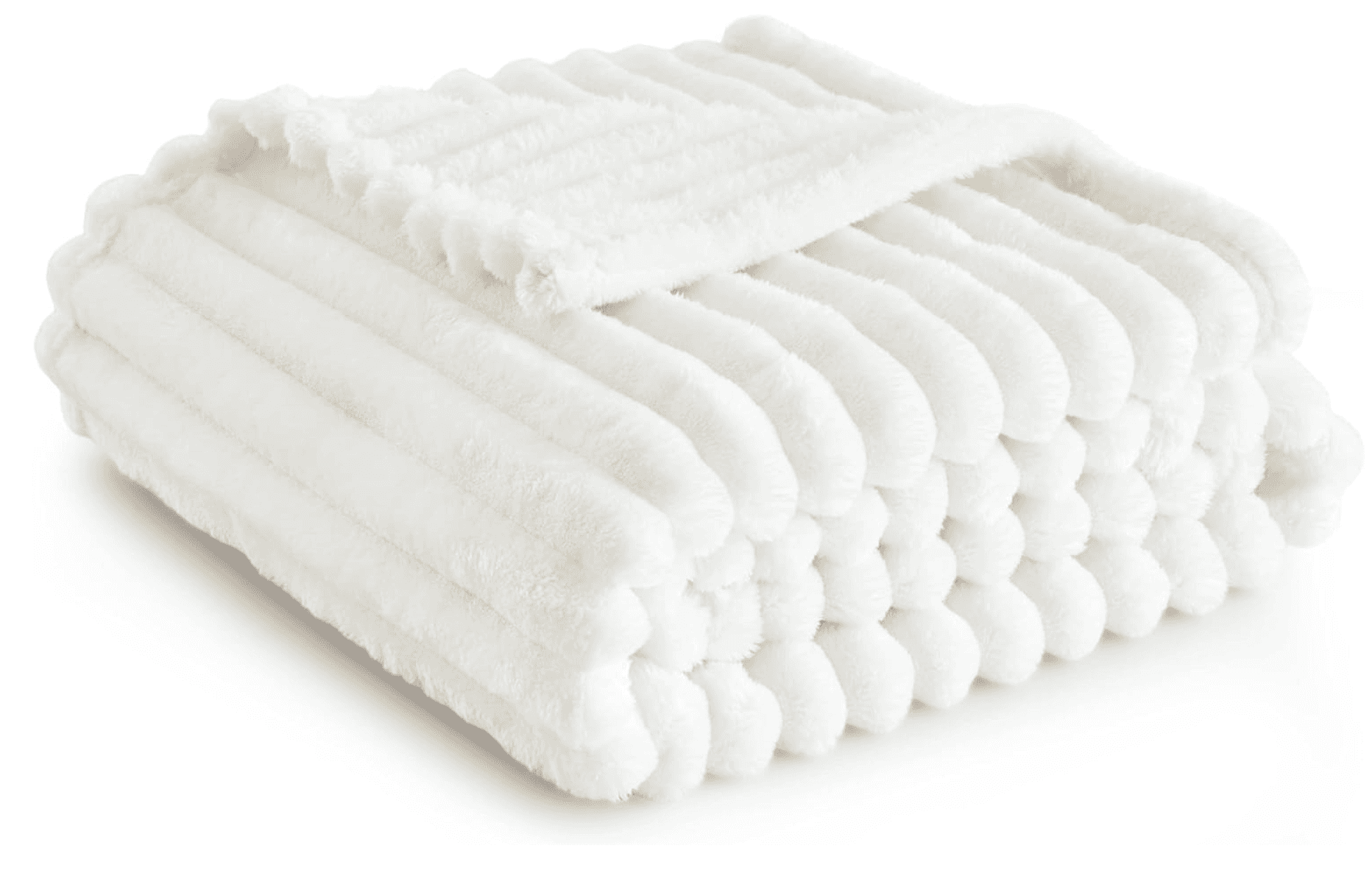 Bedsure White Fleece Throw Blanket