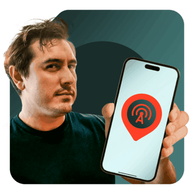 A man getting internet