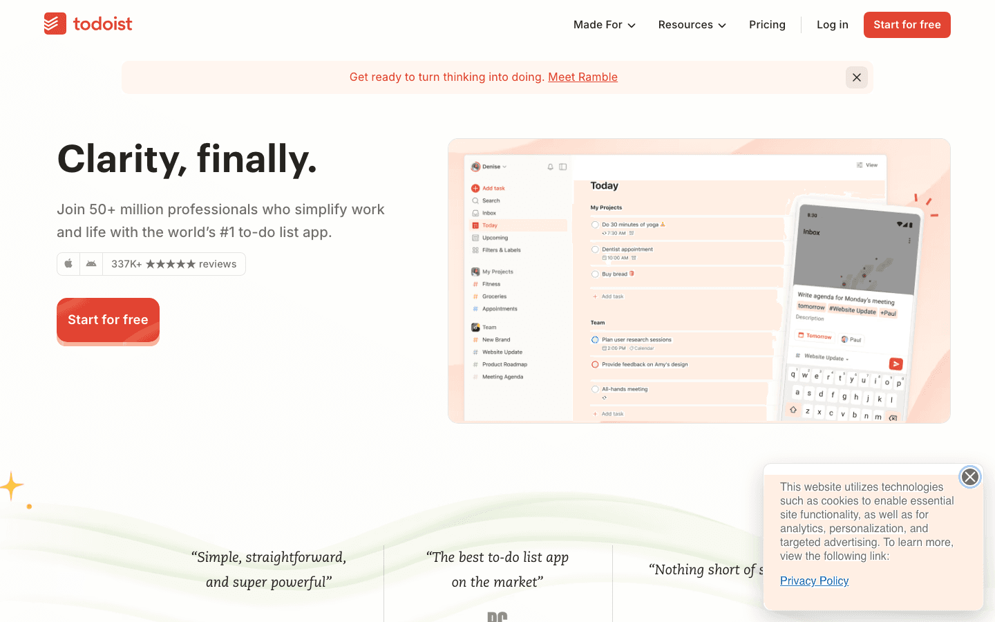Todoist task management app