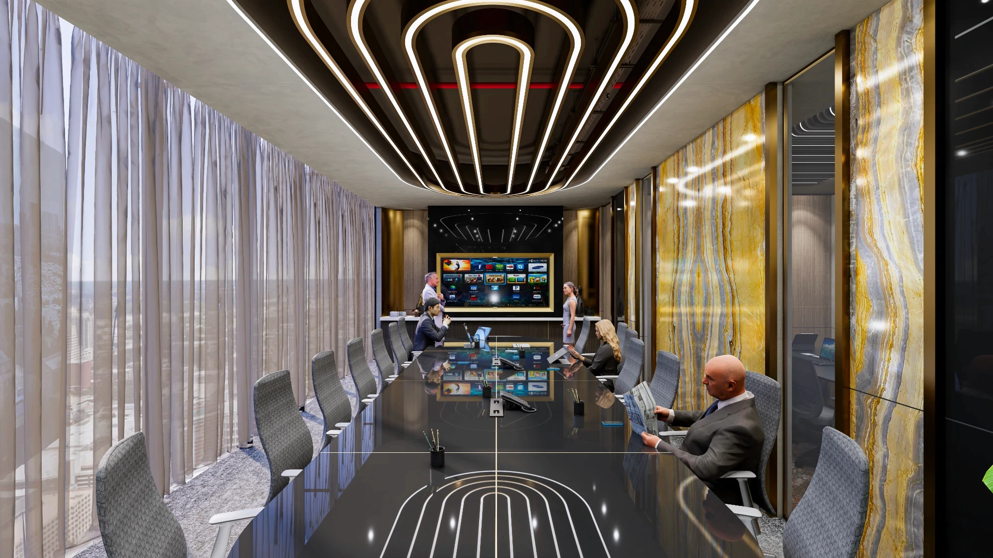 designed board room for office space