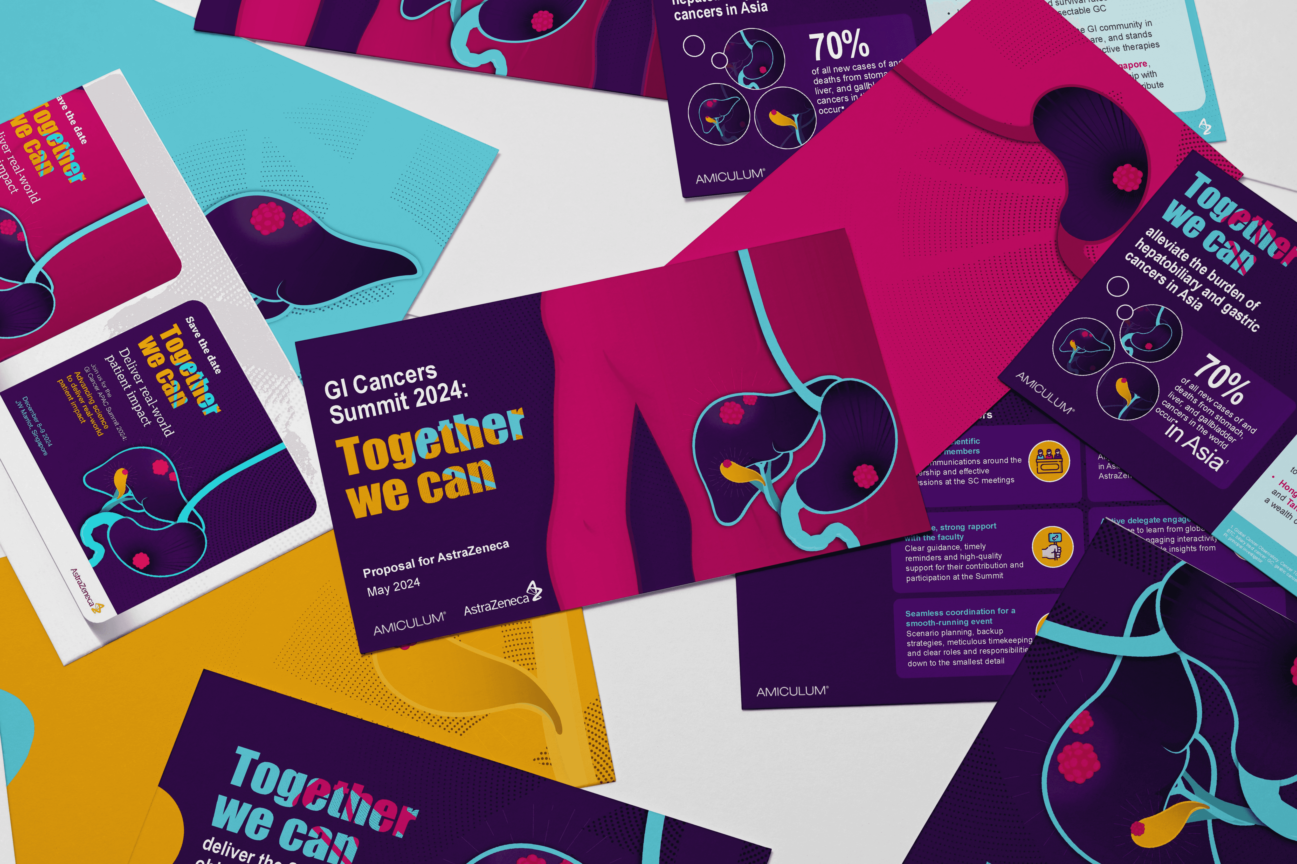 A neatly arranged set of gray office supplies on a gray surface, featuring notepads, a smartphone, pens, and a colorful gradient book cover, conveying a sleek, modern vibe.