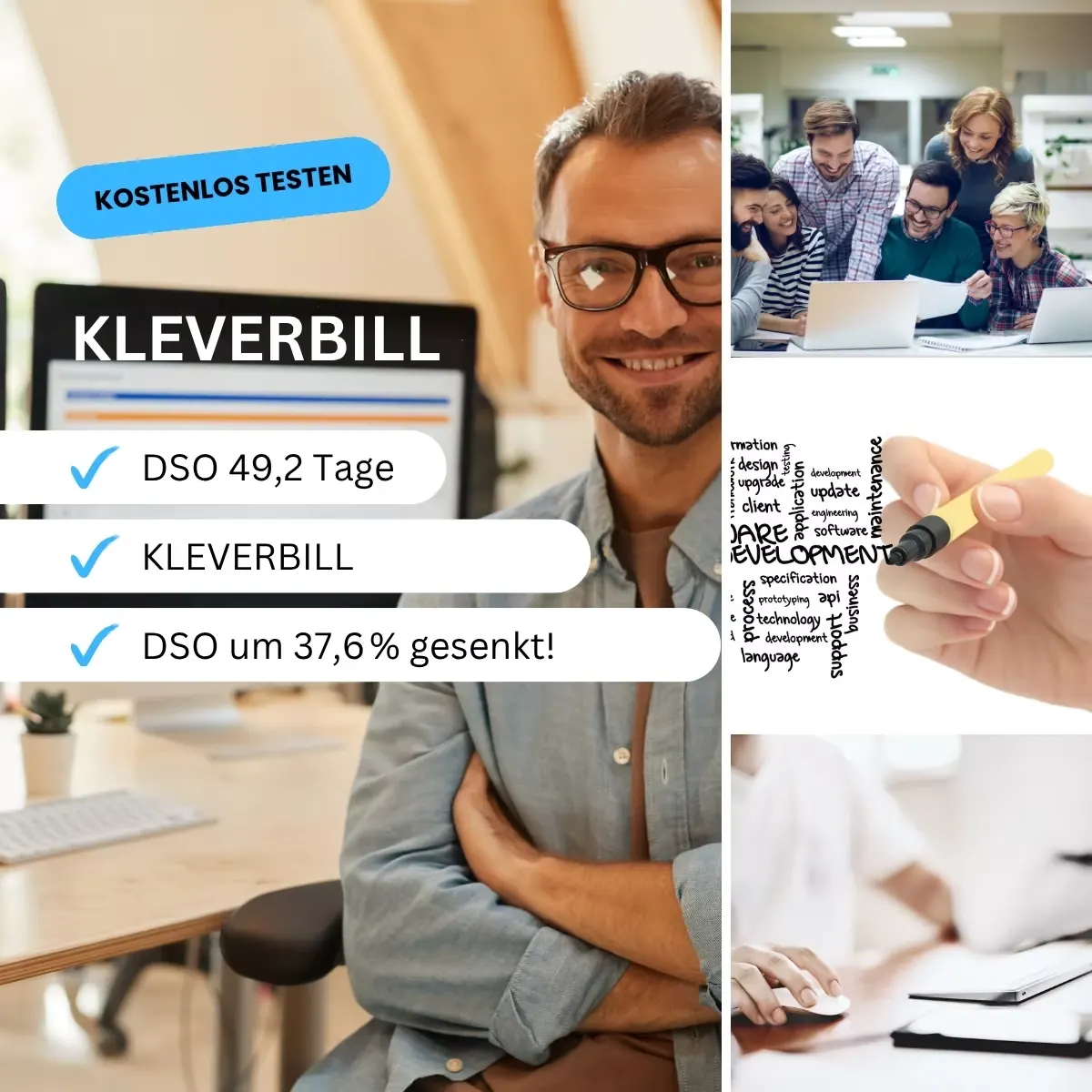 Kunden haben ihren DSO im Durchschnitt nach einem Jahr um 37,6 % gesenkt!