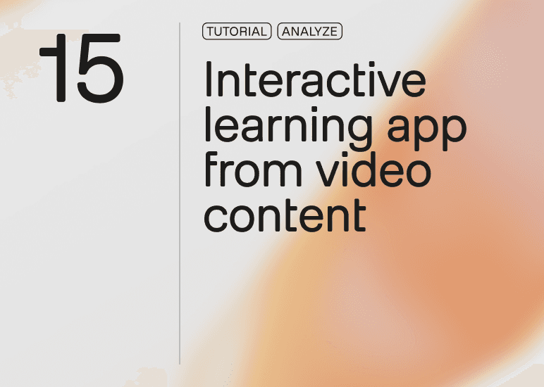 Interactive Learning App from Video Content
