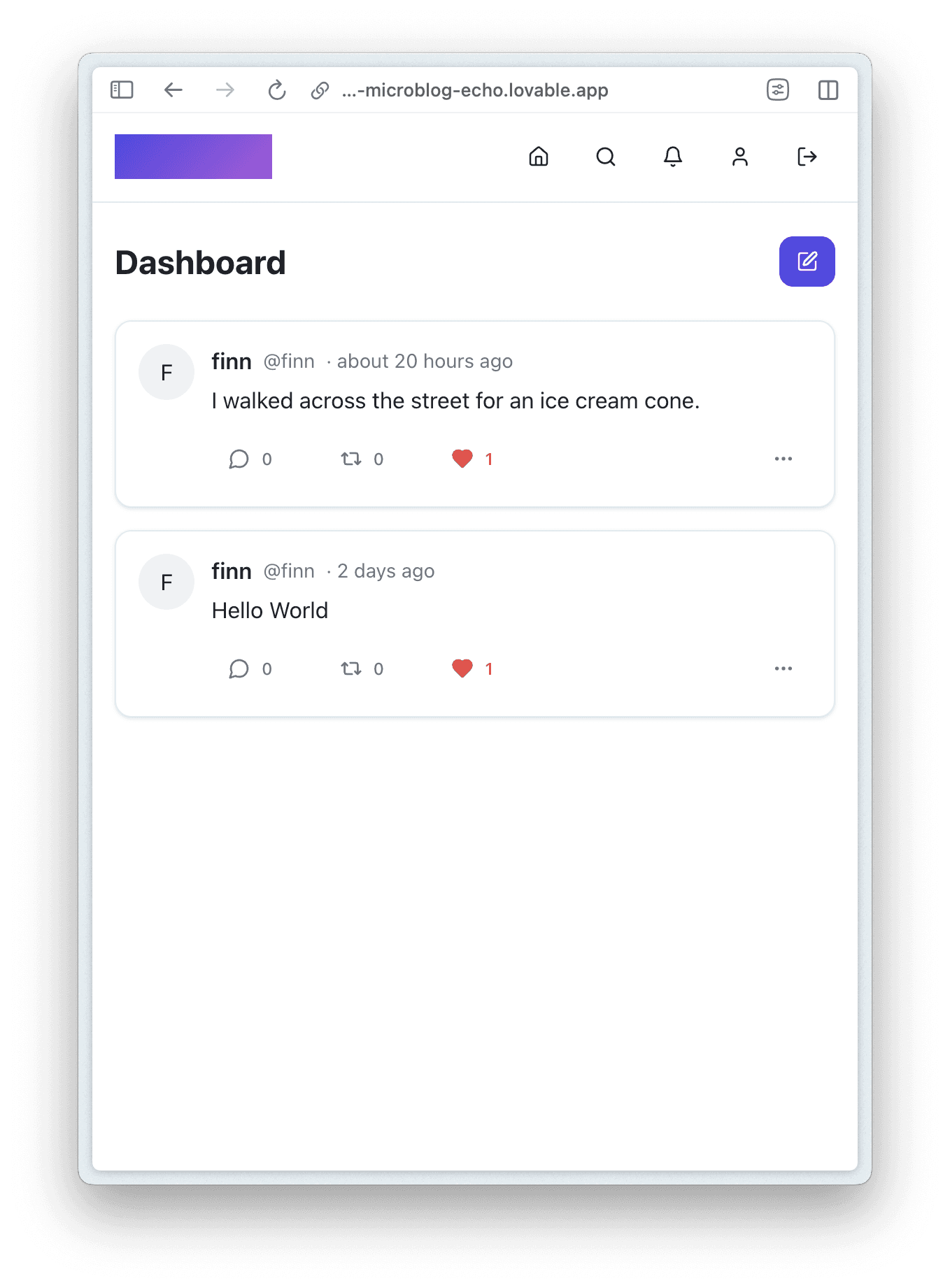 Tumblr clone built with Lovable. 