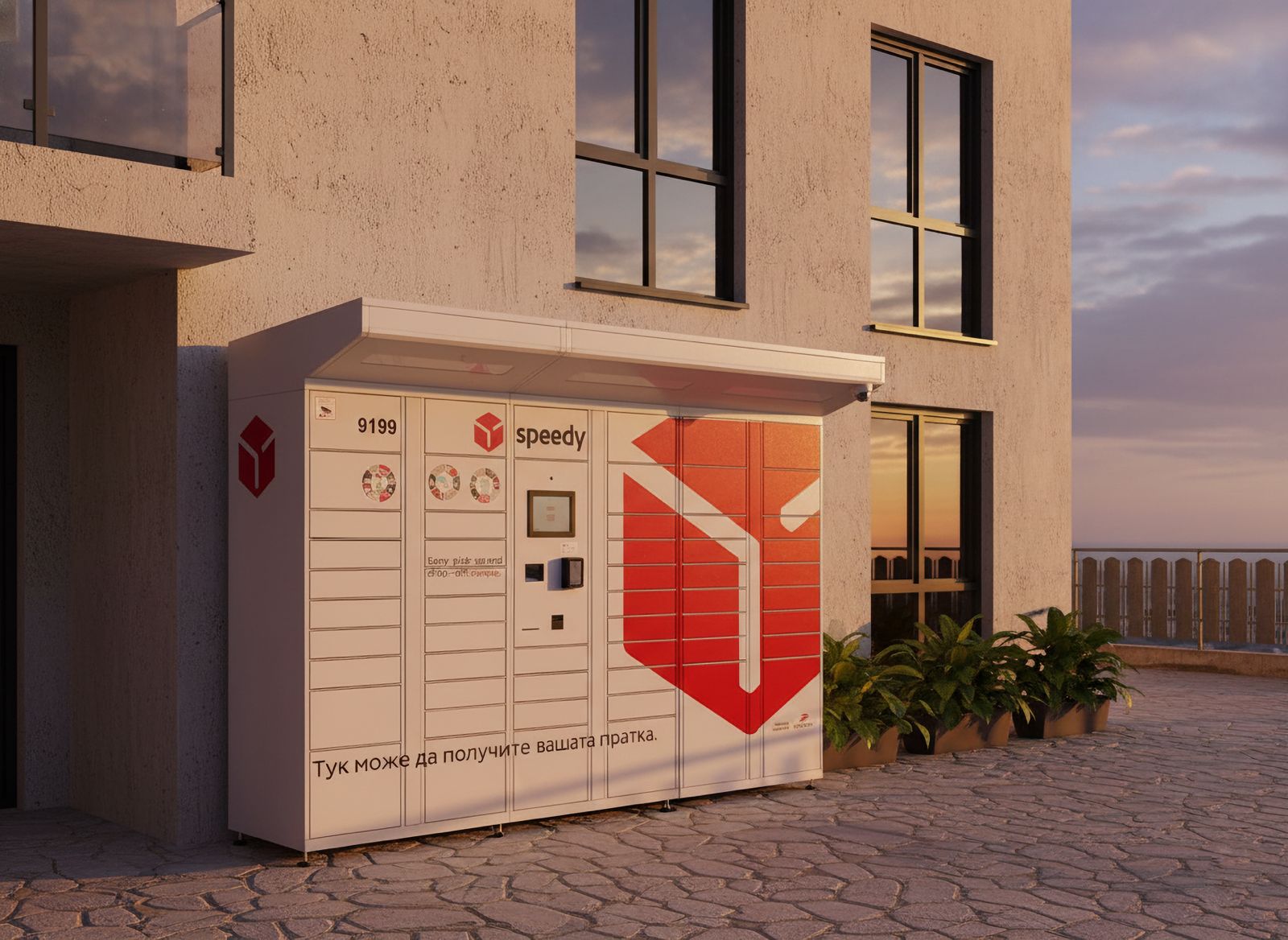 Outdoor Parcel Locker installation for Speedy JSC - GeoPost Group delivery network