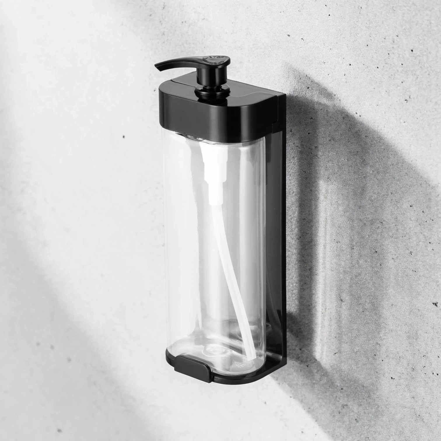 Eco-friendly tamper-proof soap dispenser bracket for hotel refillable systems, high-quality stainless steel, compatible with 300ml-500ml bottles.