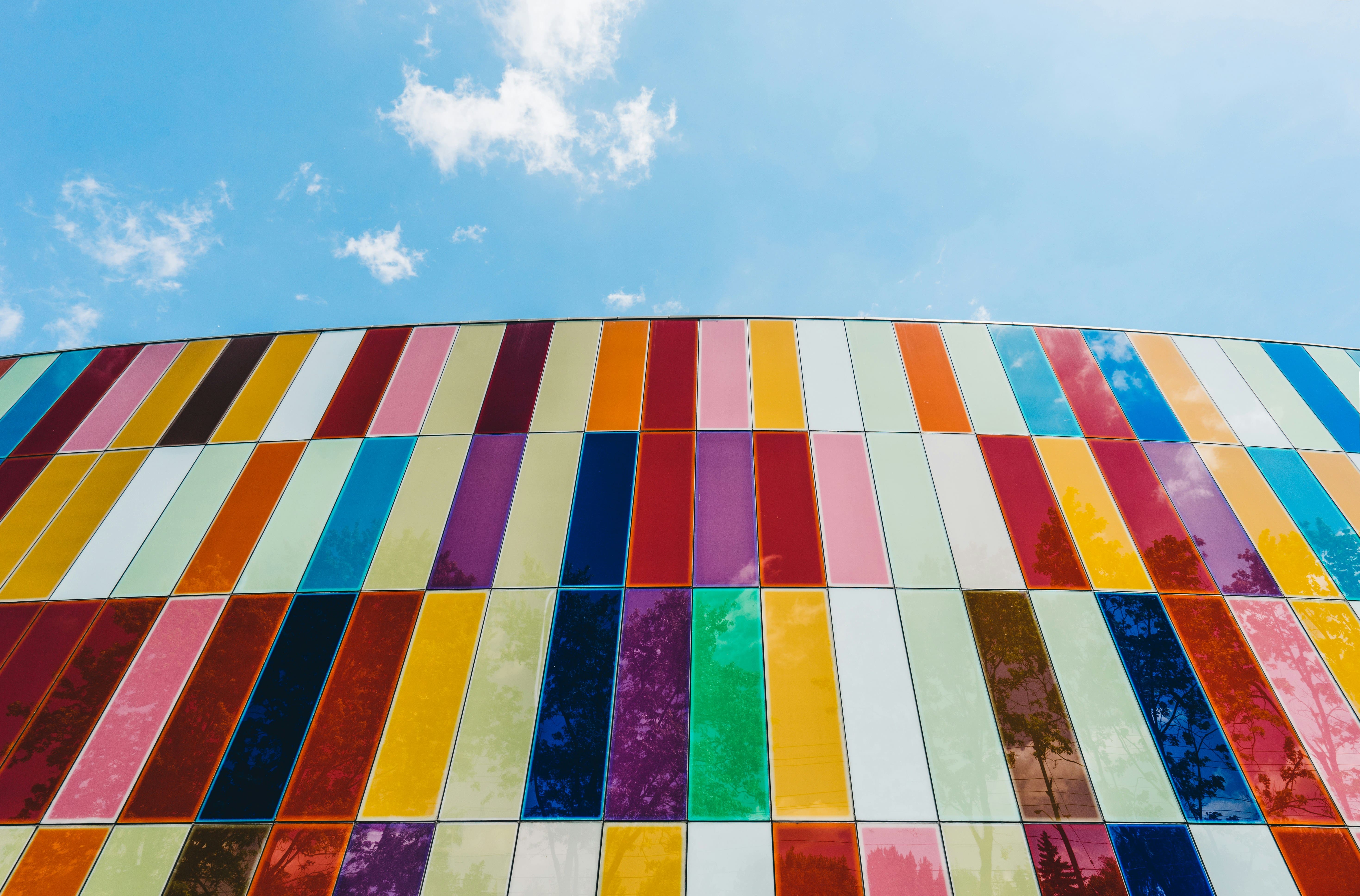 A wall of warmer undertone representing spring color analysis