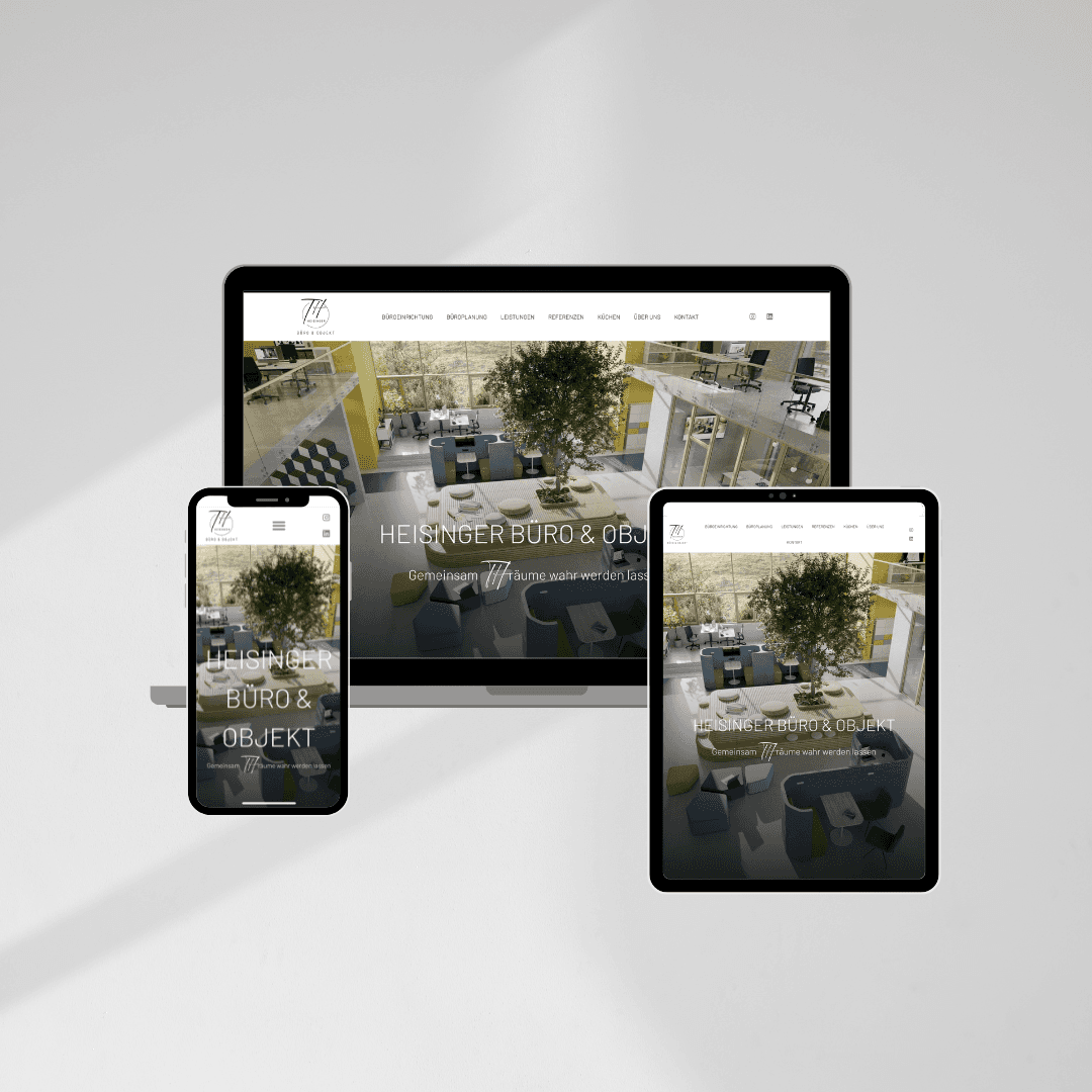 Mockup der Website Heisinger TH Büro von ohnord website studio straubing