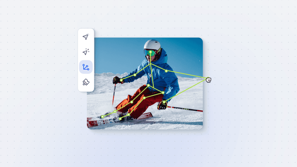 Keypoint annotation on a skiier