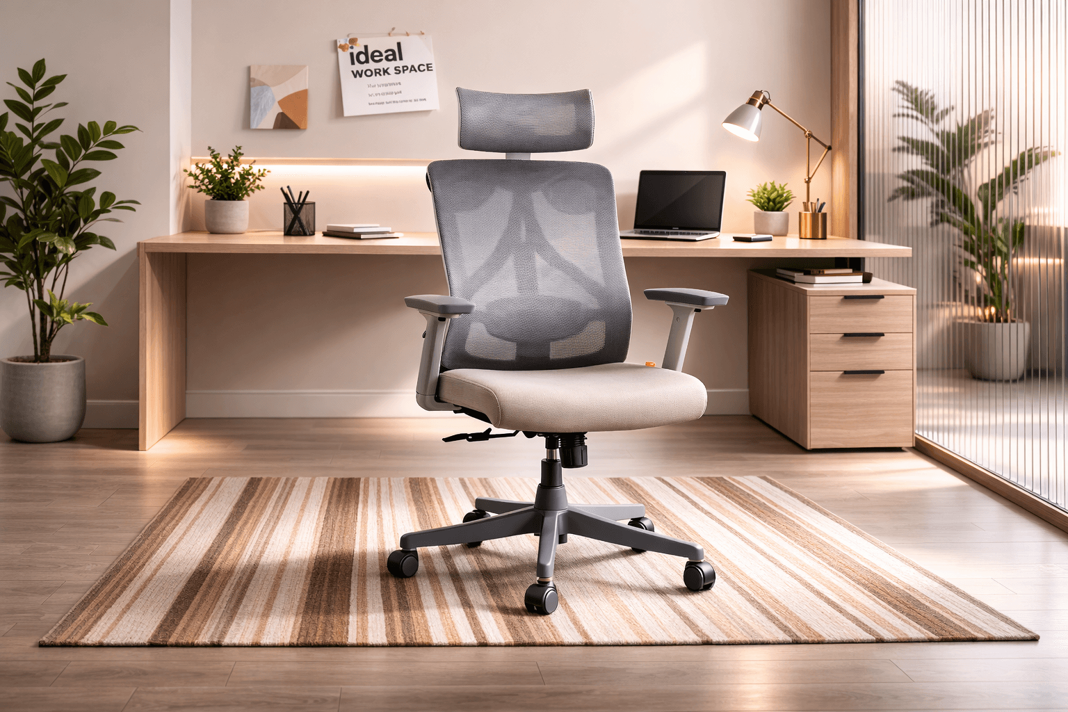 a chair sitting in a room next to a window