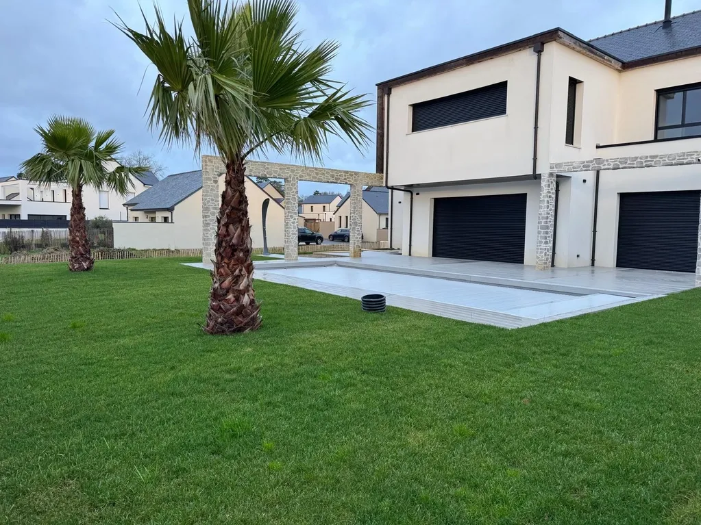 Beautiful landscaped garden with greenery and outdoor design elements.