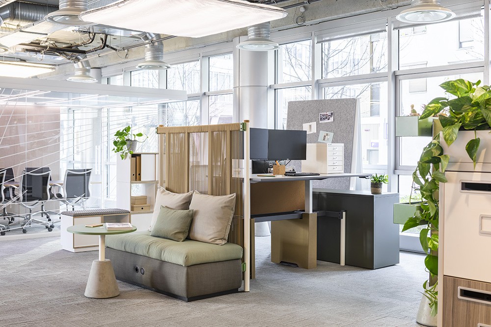 Bureaux espace de travail open space hybride