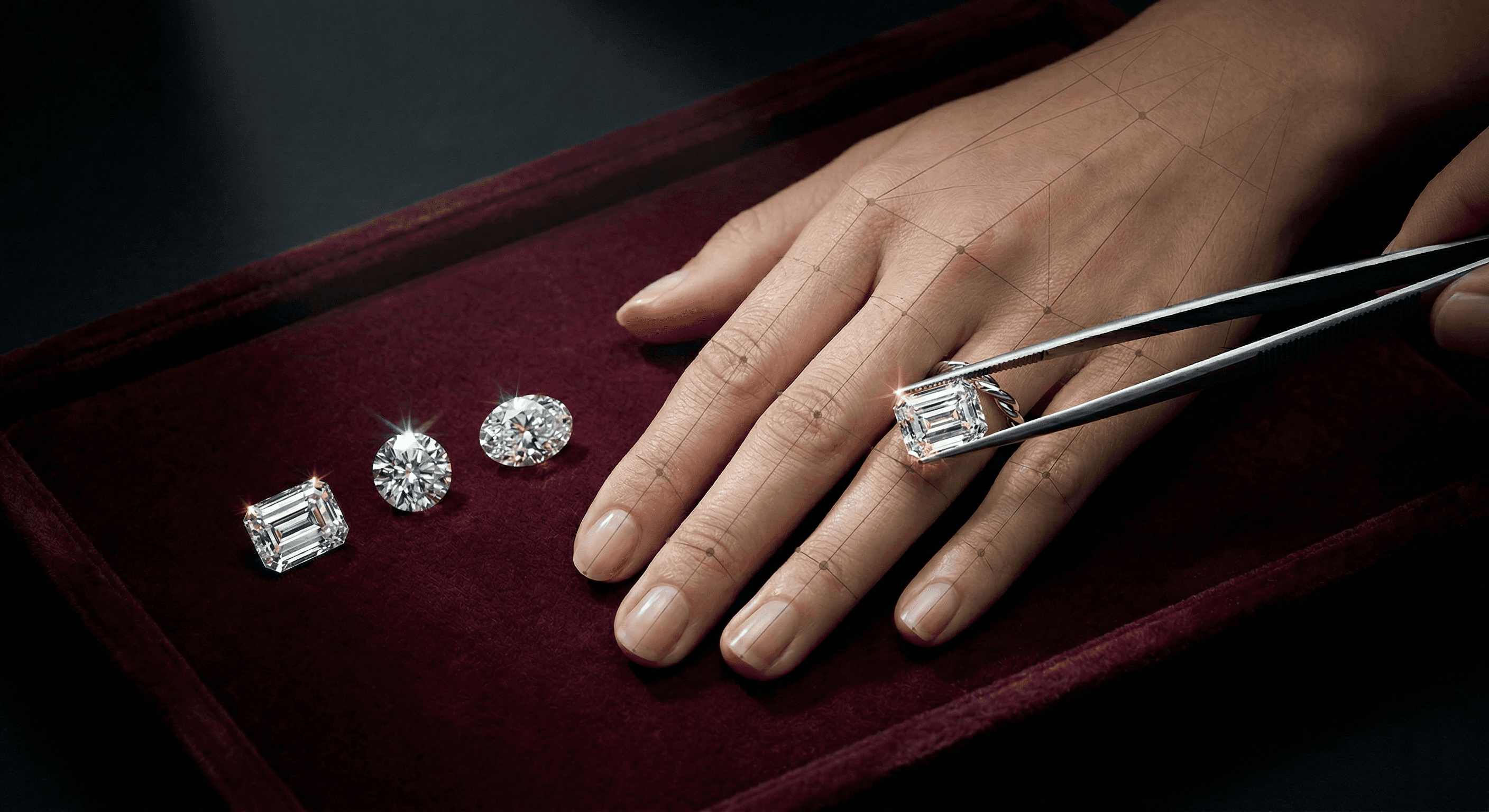 Curating diamond shapes and ring styles