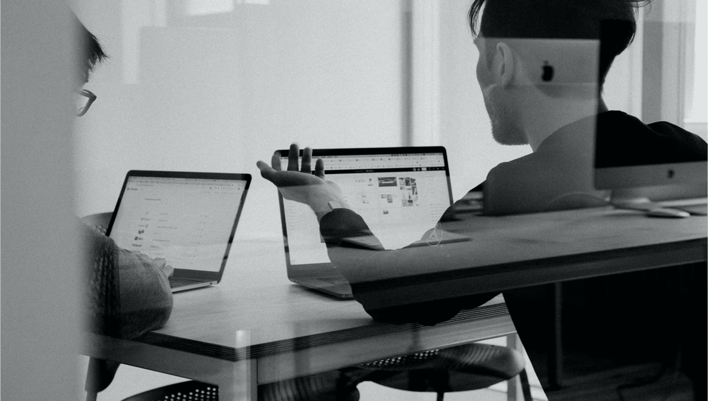 Man reading on the laptop