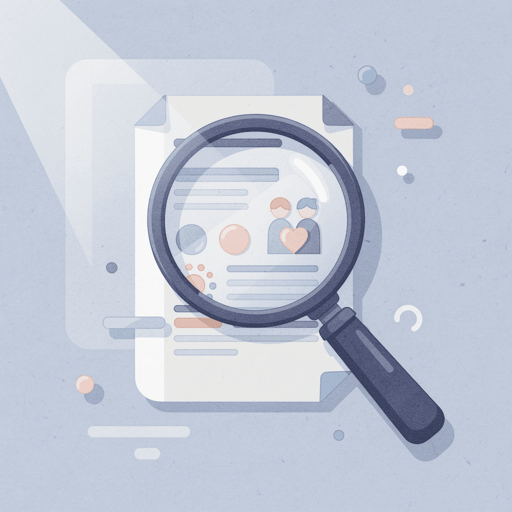 Scene of a magnifying glass examining code representing technical debt recognition