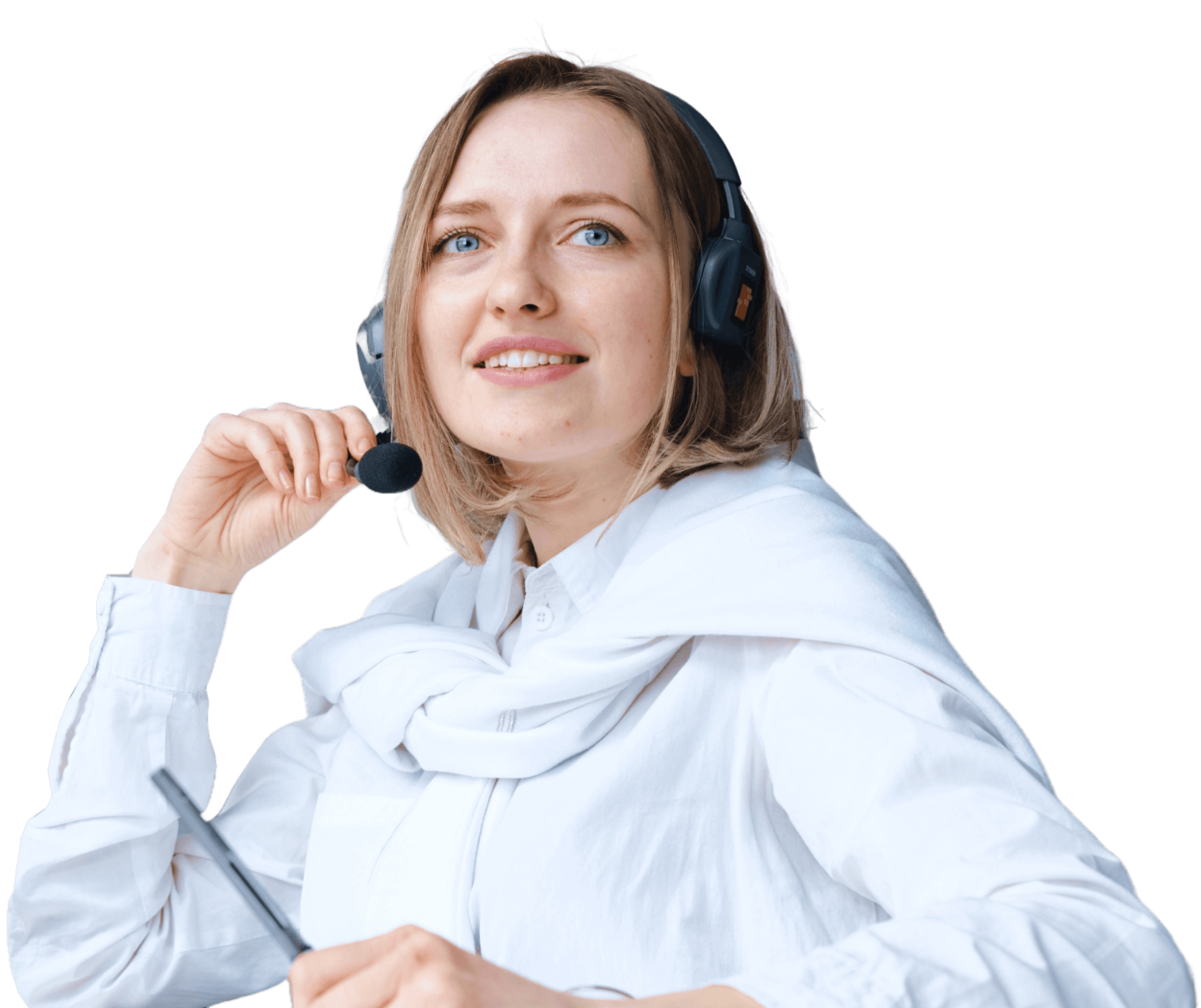 Women with headphone