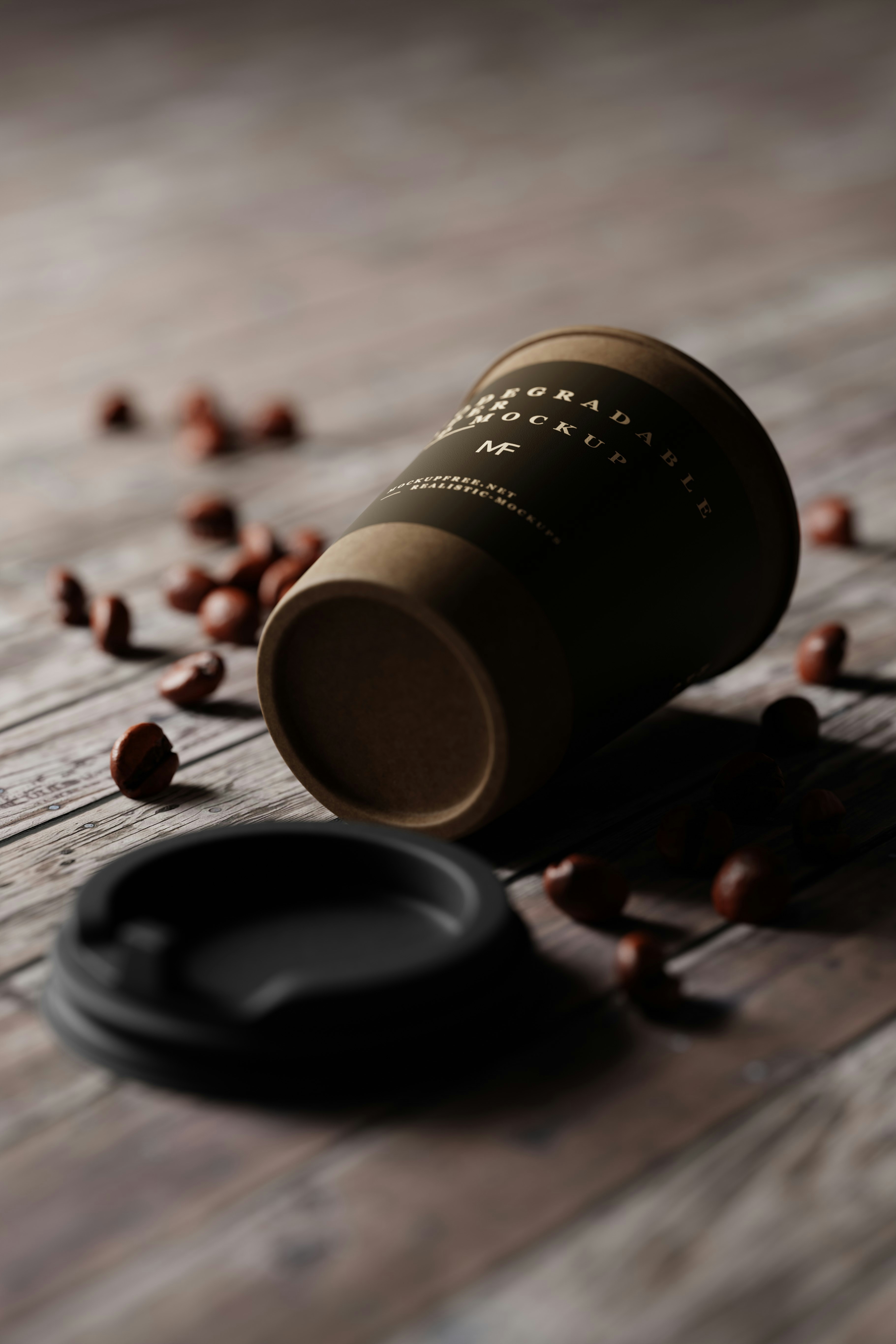 brown plastic bottle on white wooden table