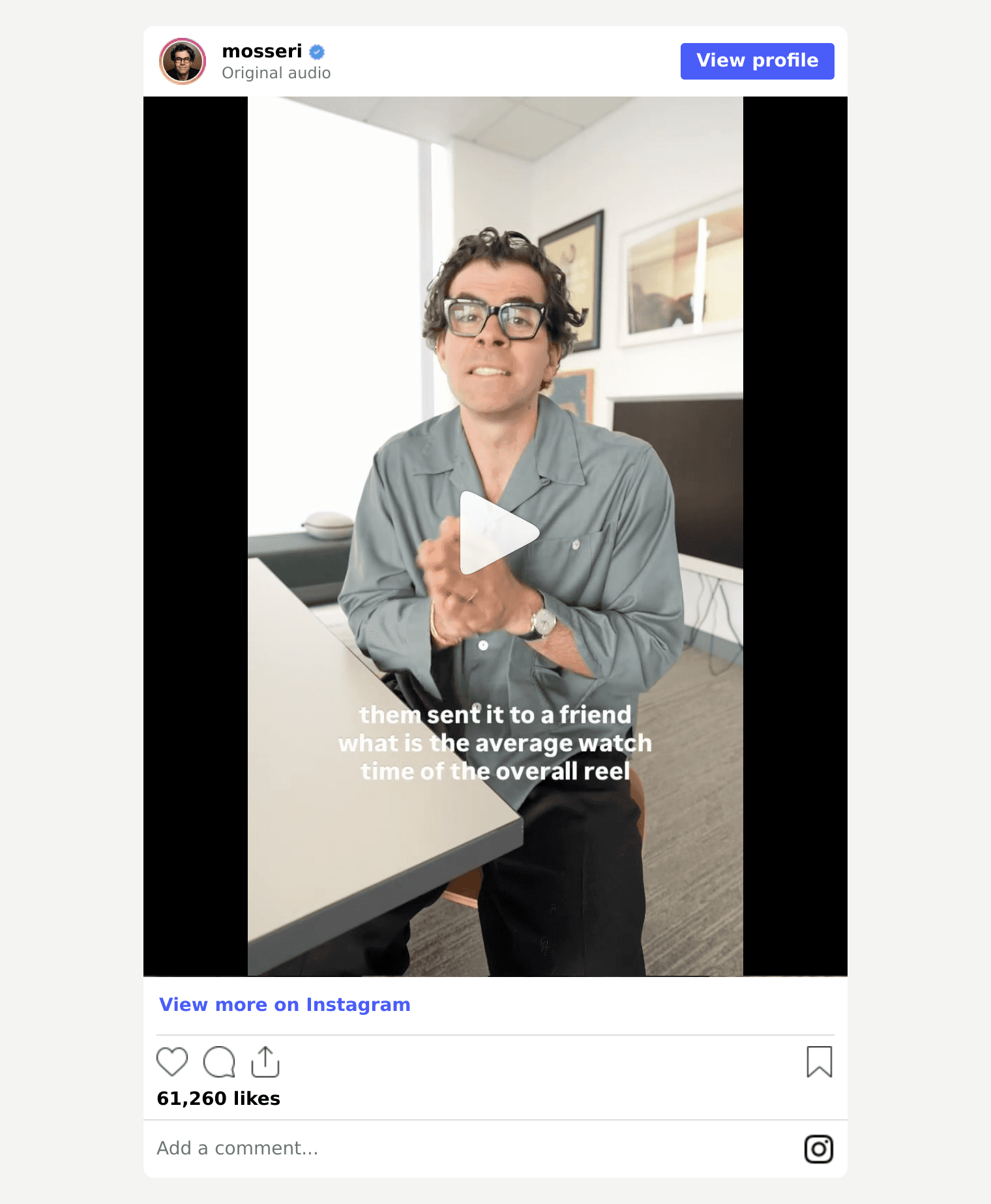 Instagram video by Adam Mosseri, Part 4 of his ranking series