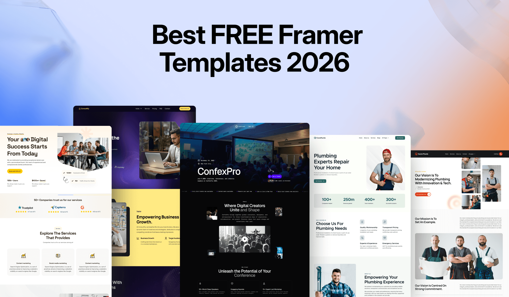 65 Best Free Framer Templates in 2026