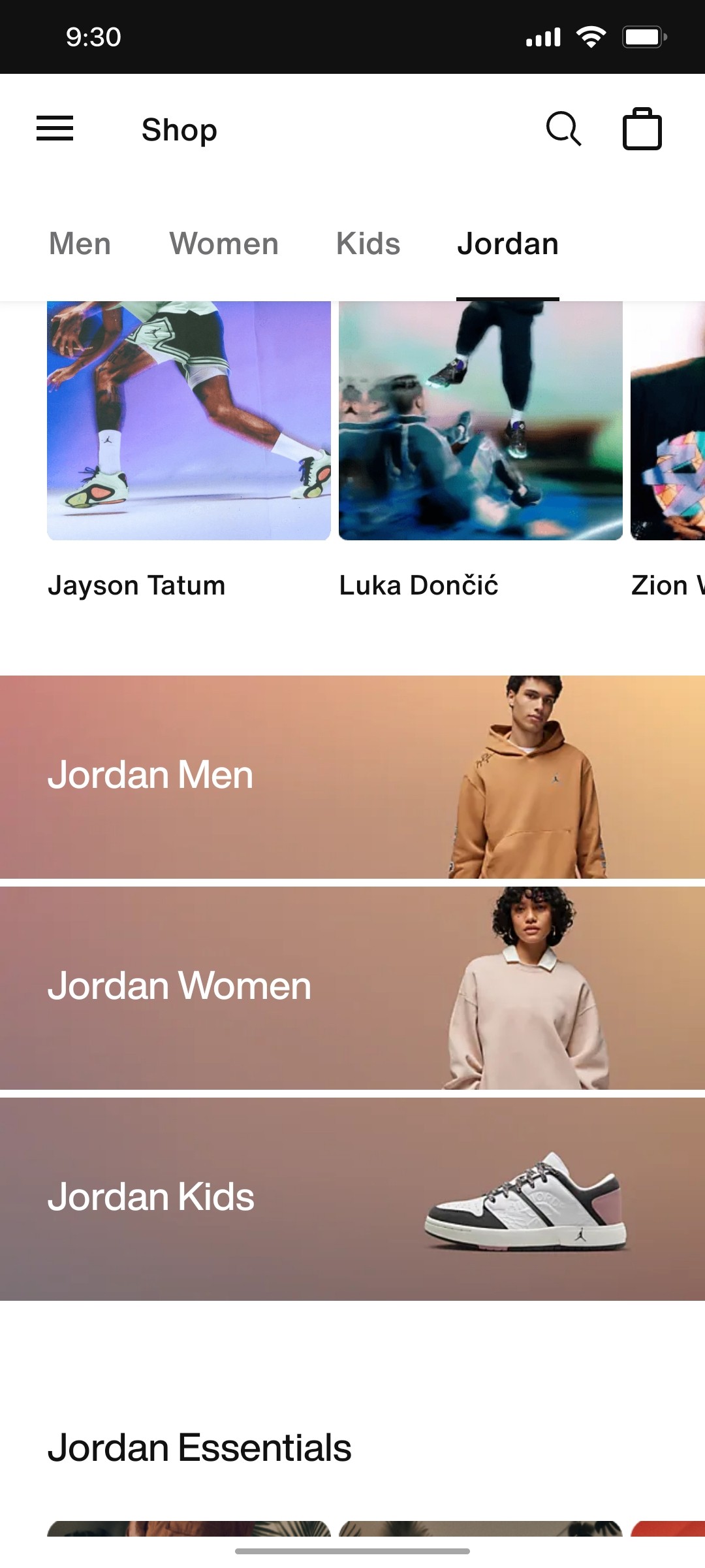 Nike App Jordan Screen