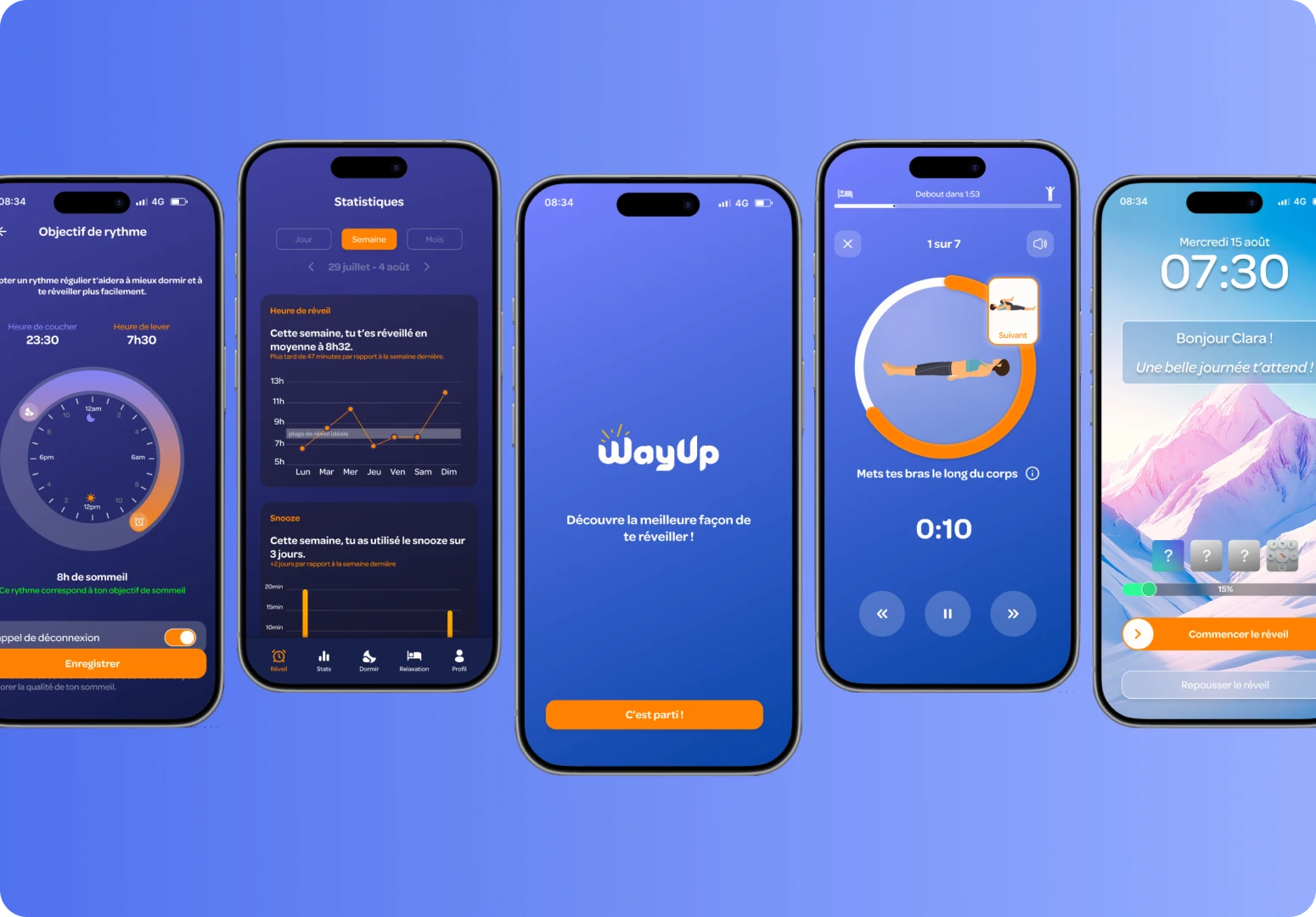 Interface de l'application mobile WayUp développé par LaBelleApp