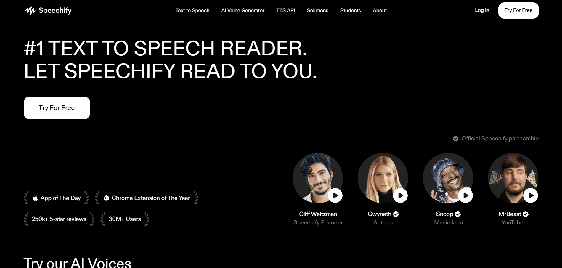 Speechify – Best for Accessibility and On-the-Go Listening