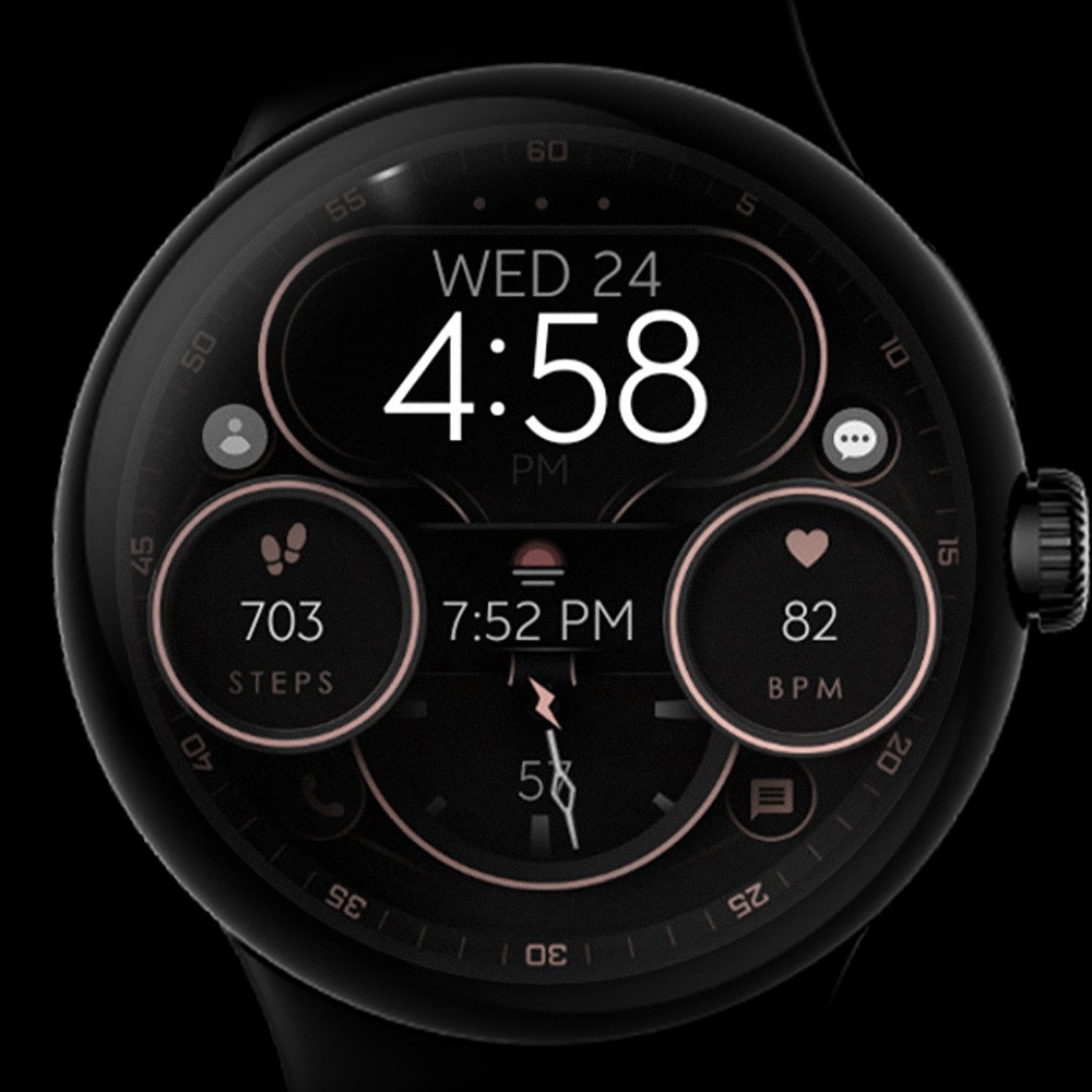 Pixel Watch displaying a digital watch face