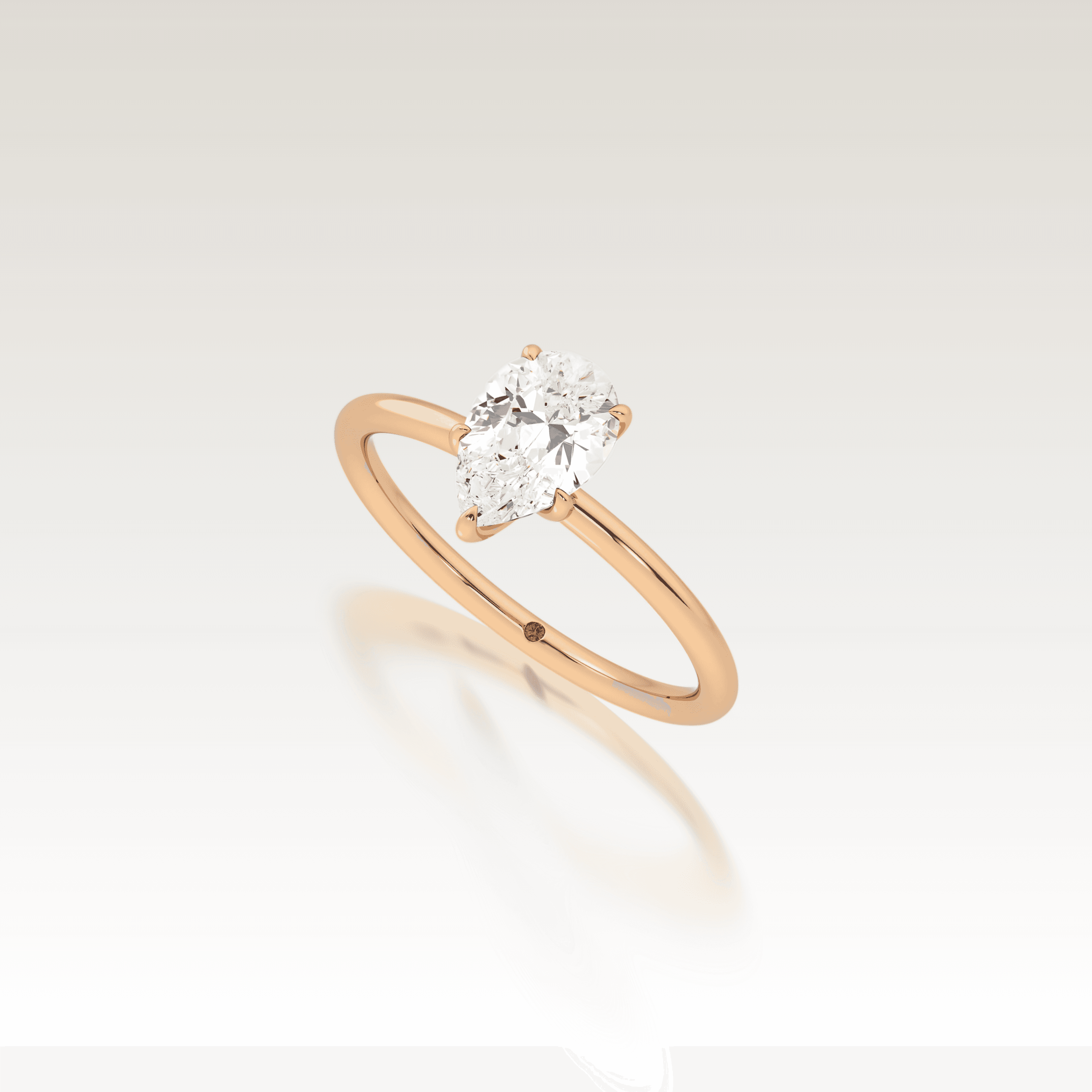 Solitaire Pear Love Knot Diamond Ring image 1