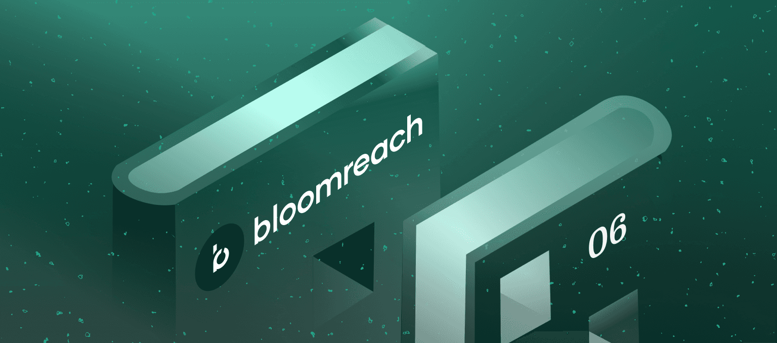 Bloomreach implementation playbook hero image with stylized platform-inspired shapes and part six numbering.