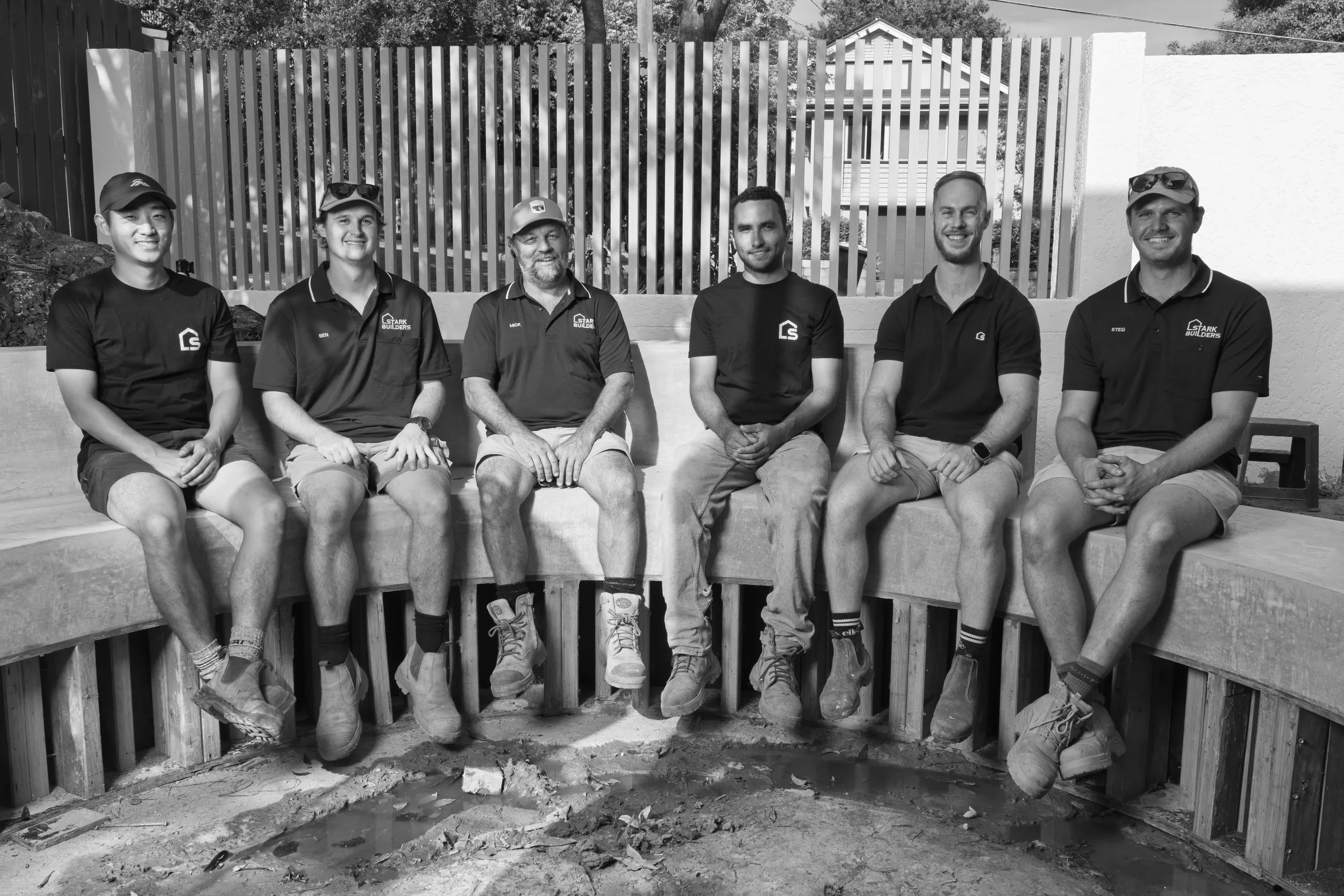 The Stark Builders crew on site