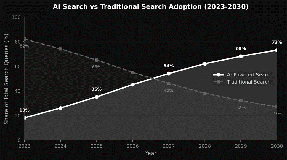AI search vs traditional search adoption 