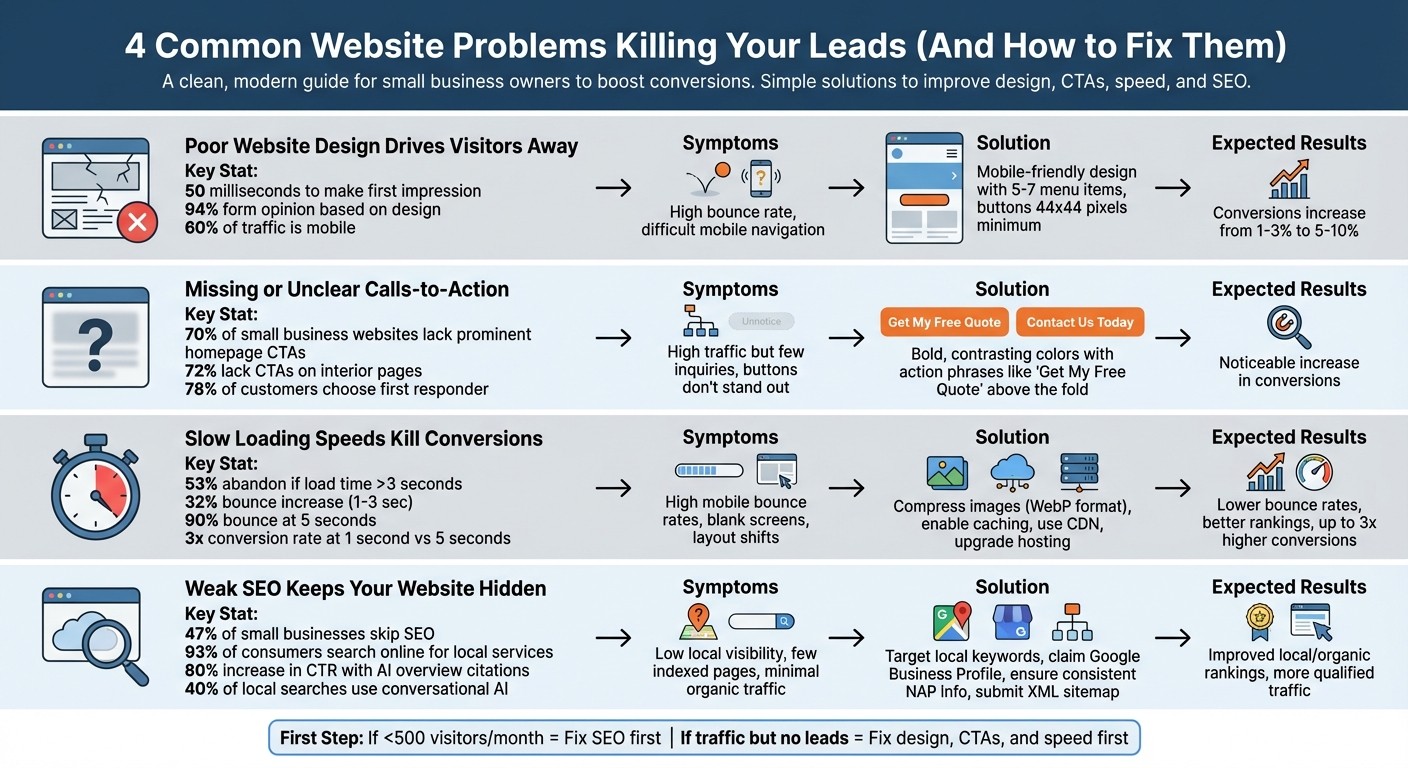 4 Common Website Problems and Solutions for Lead Generation
