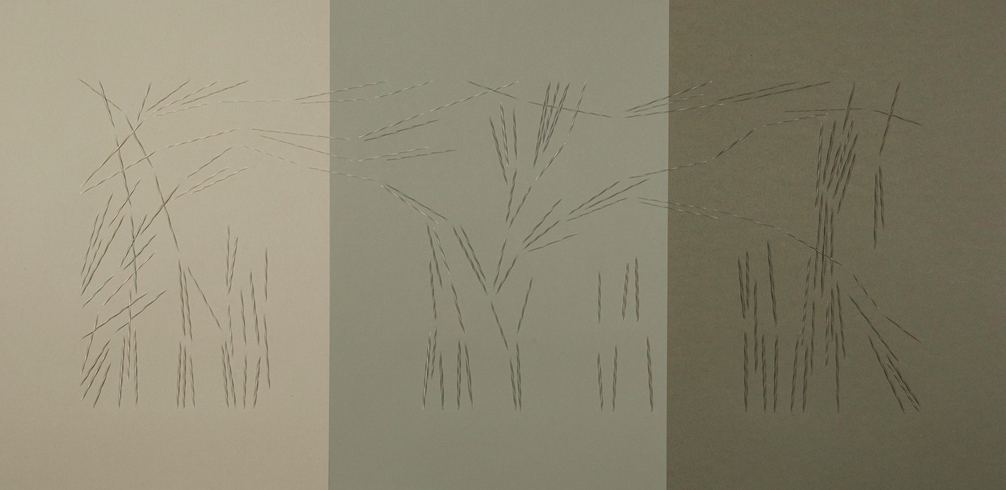 Diego Obligado Galería de Arte - Eladia Acevedo - Sin Titulo - Papel enhebrado sobre cartulina - 55 x 115 cm. 2017