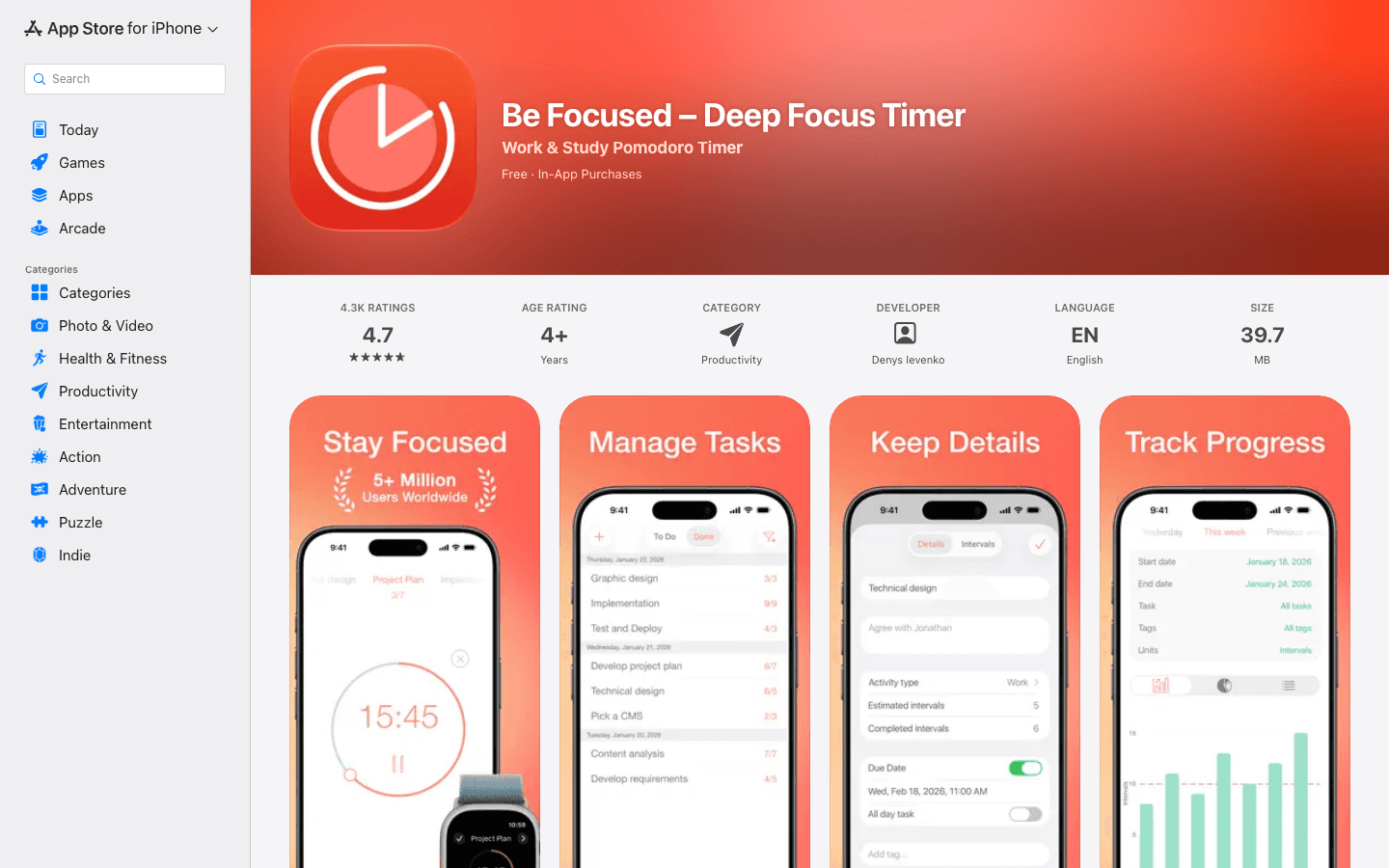Be Focused app