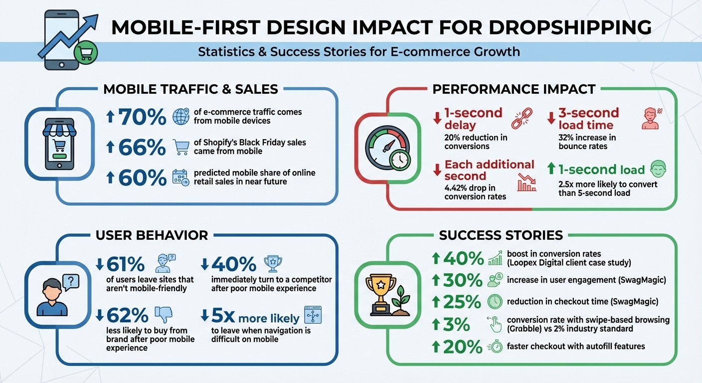 Mobile-First Design Impact on Dropshipping Sales Statistics