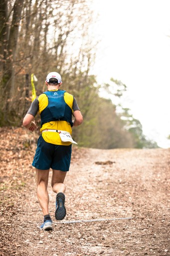 man doing trail running