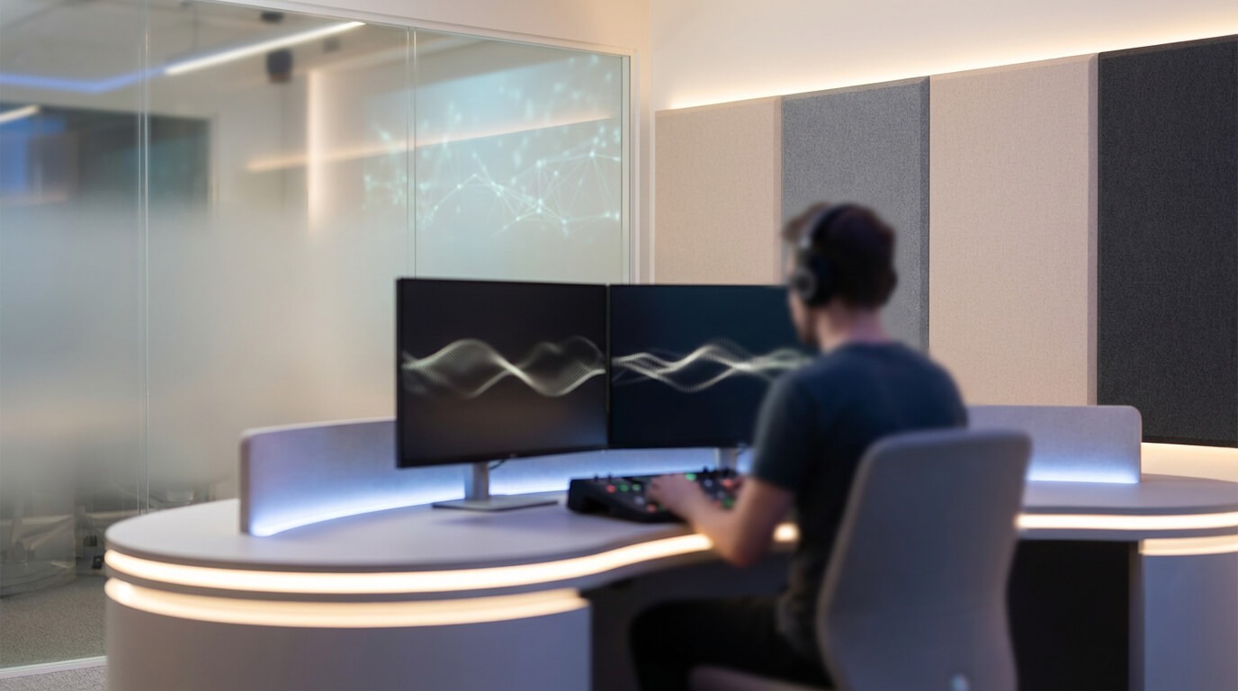  conférence ou d'un séminaire d'entreprise, mise en scène élégante, éclairage tamisé, tons neutres et chauds, public professionnel