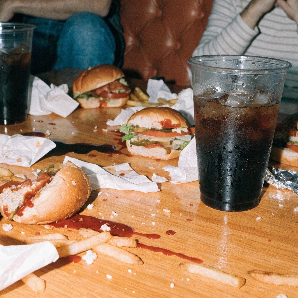 burgers on table