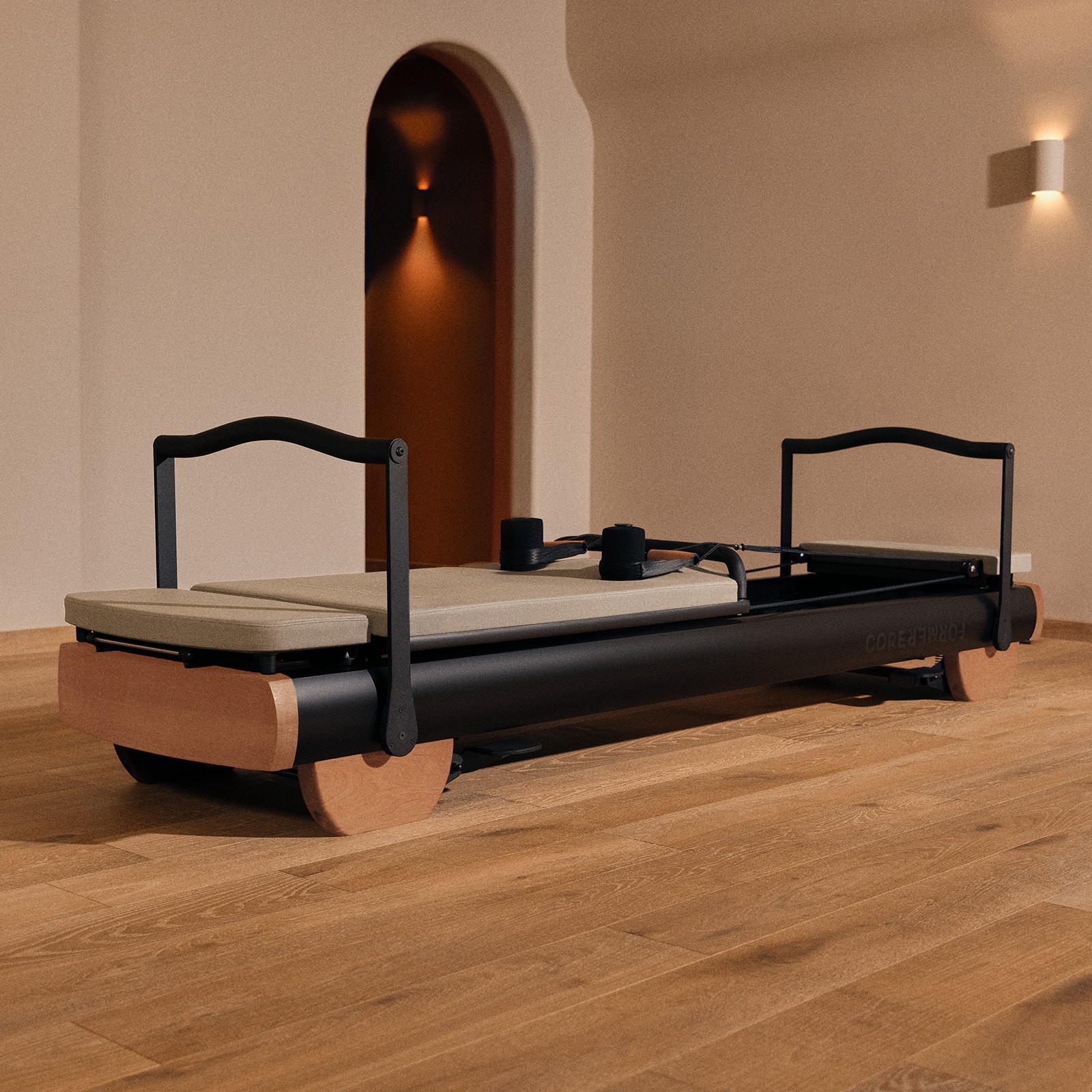 Cars driving on a busy city street at night.