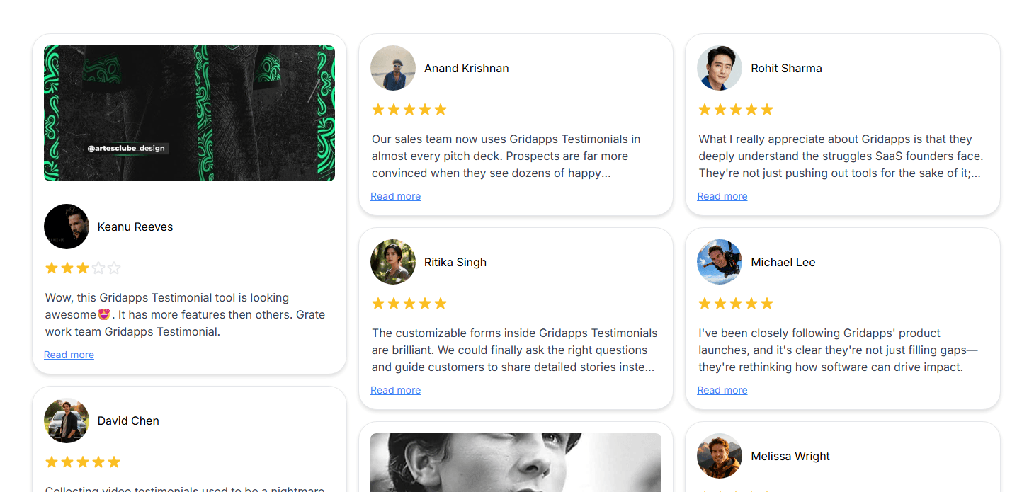 Masonry layout | Gridapps Testimonials