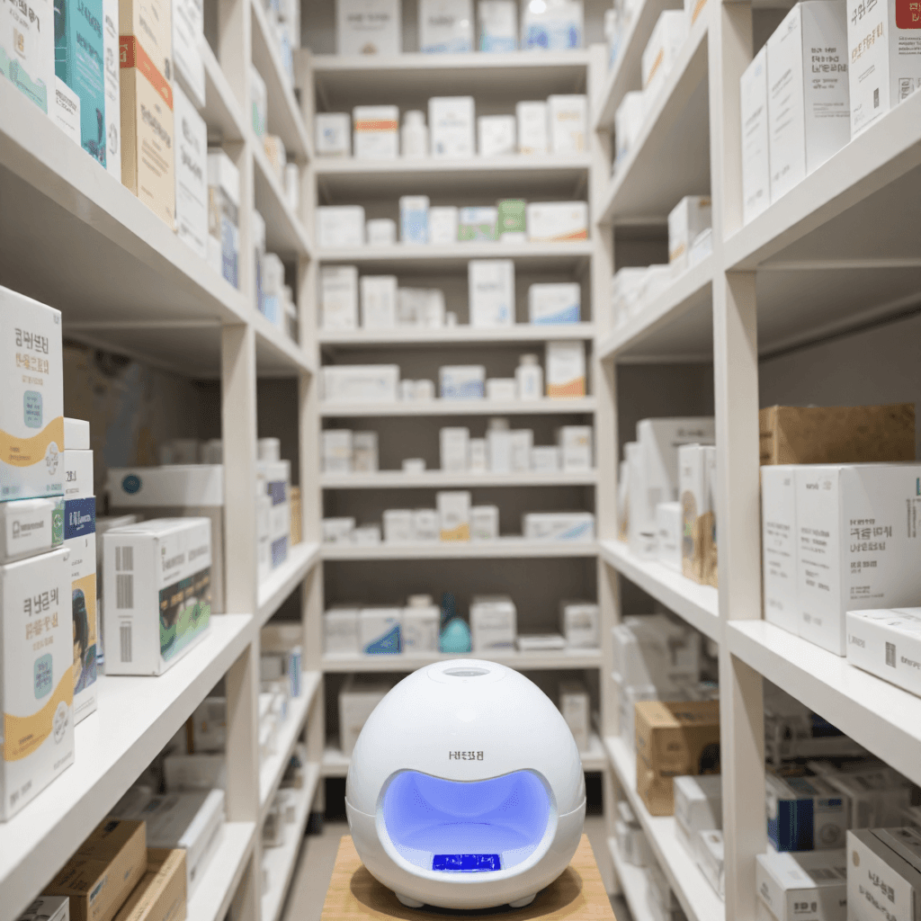 product photography of foot covering UV sterilizer