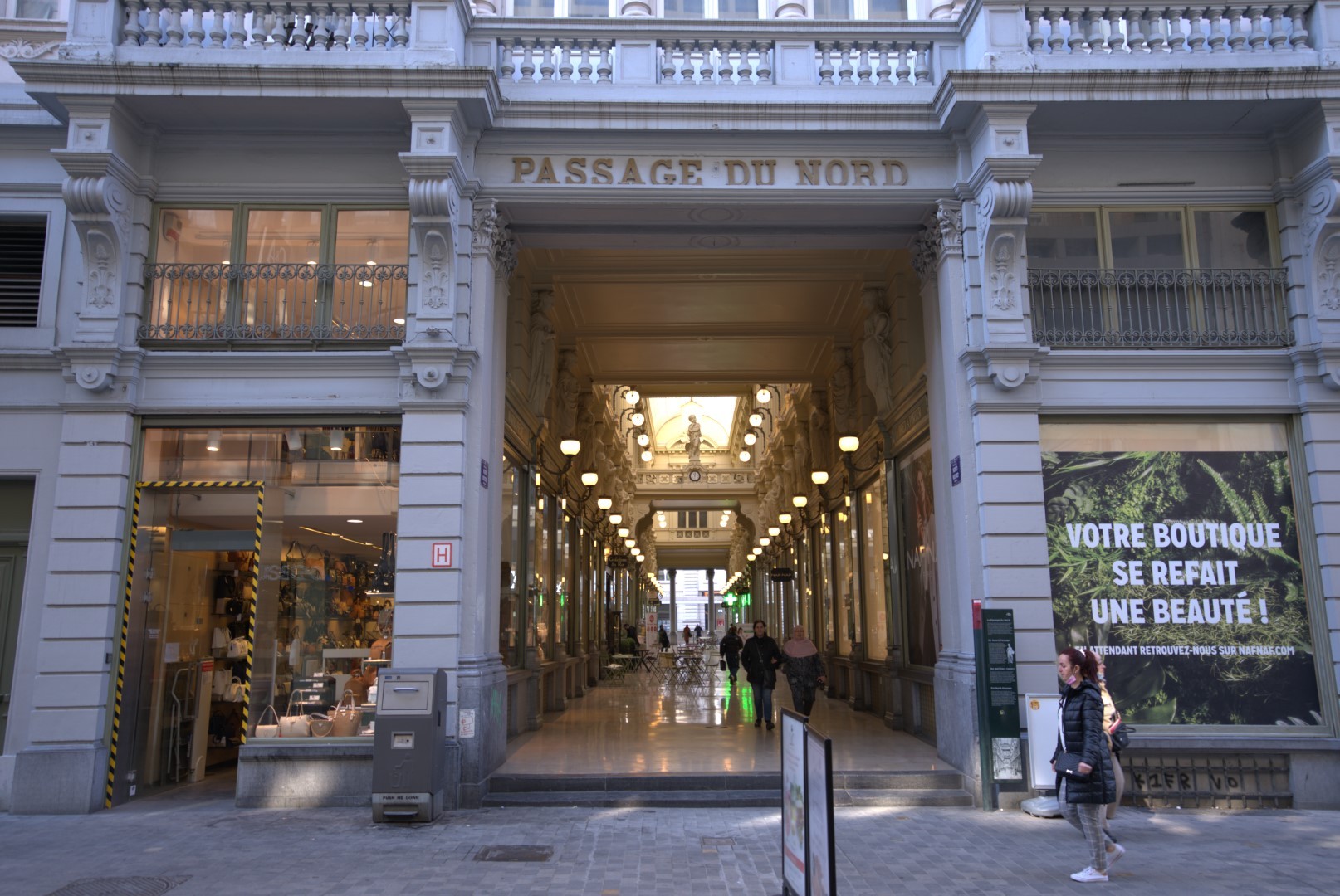 Entrance view of the Passage du nord in Brussels