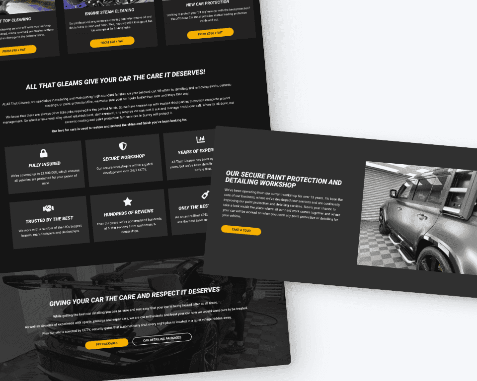 car detailer website design