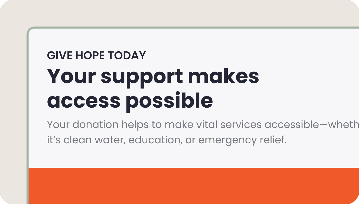 Donation message saying Your support makes access possible.