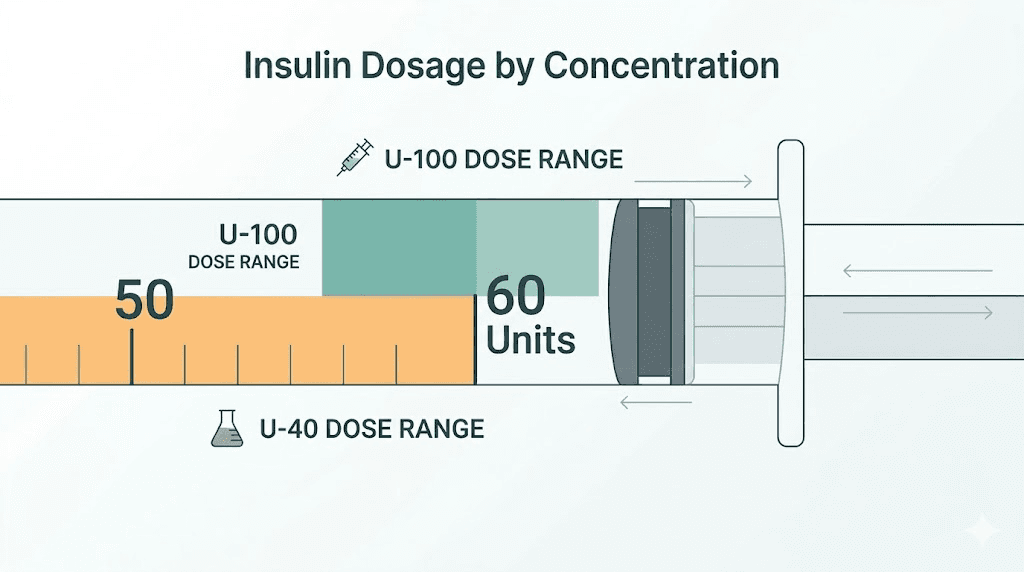 Insulin syringe 60 unit marking for semaglutide dosing
